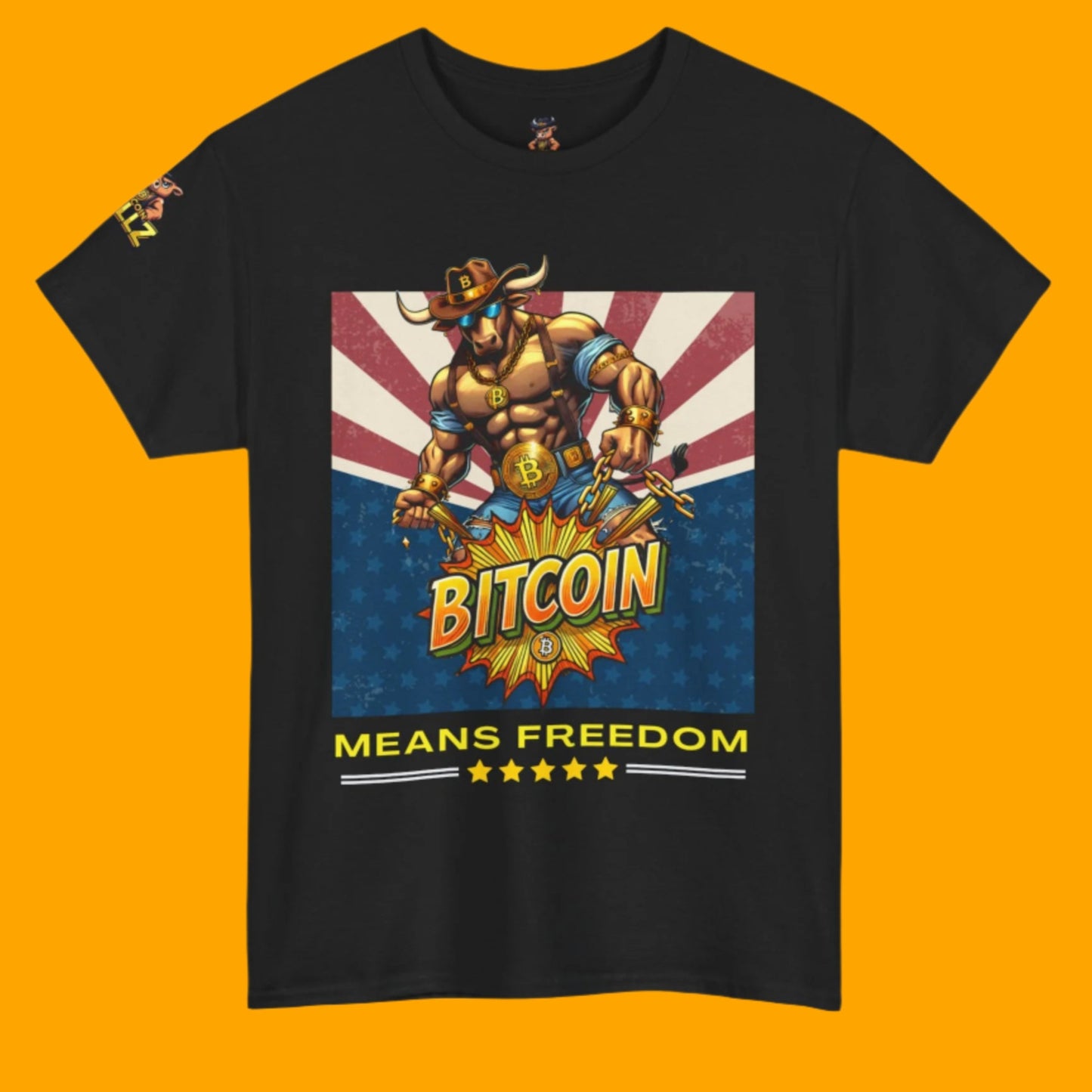 🔥 Bitcoin Bullz™ Patriotic Crypto Street Tee – Bold USA Design for Bitcoin Bulls & Independence Lovers Crypto Animal Passion 🔥