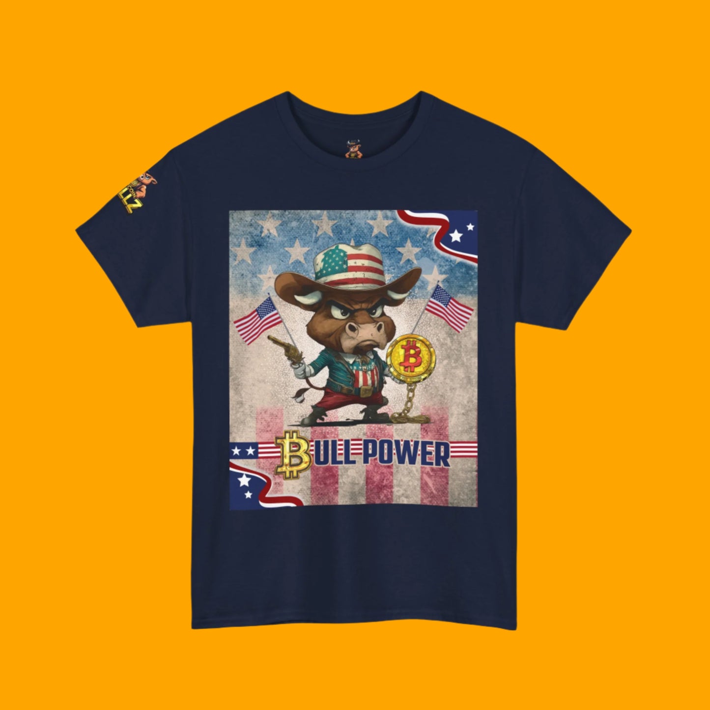 Bitcoin Bullz™ Limited Patriotic Crypto Tee – Bold American Streetwear for True Bitcoin Believers (Only 500 Available!)