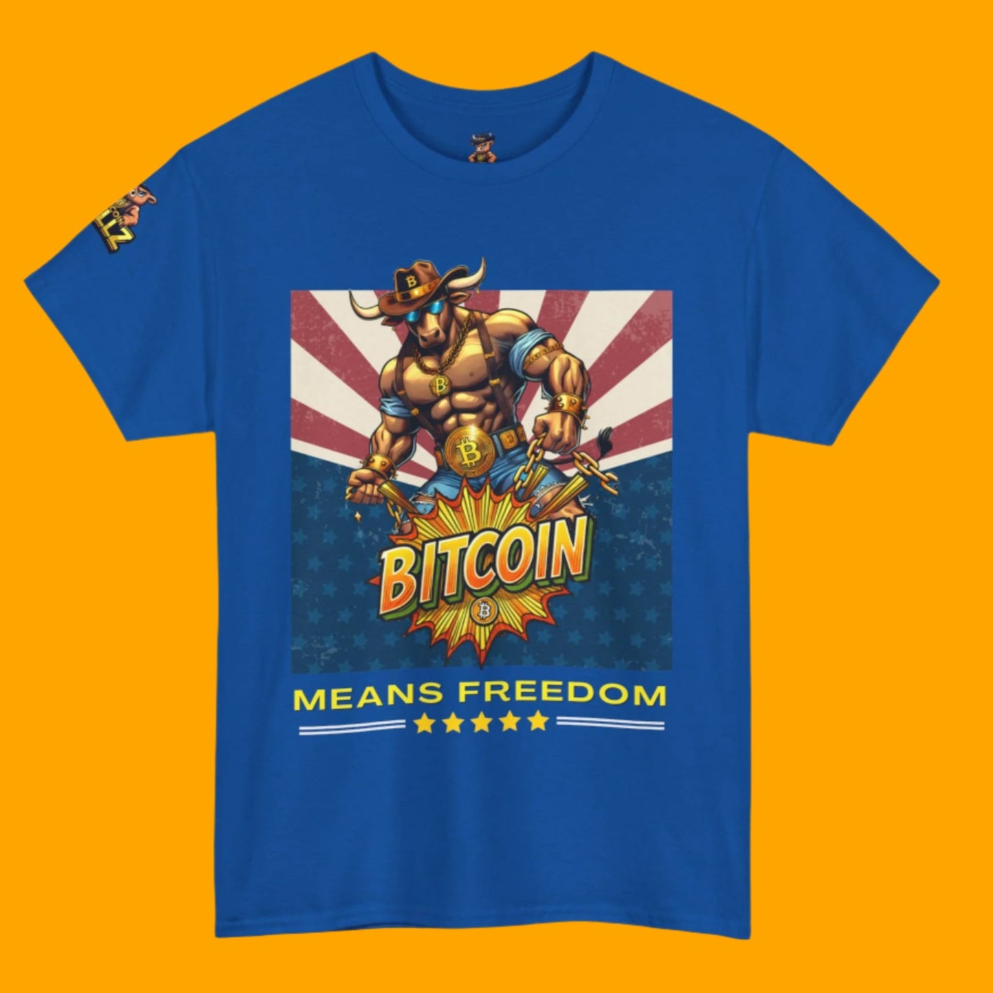 🔥 Bitcoin Bullz™ Patriotic Crypto Street Tee – Bold USA Design for Bitcoin Bulls & Independence Lovers Crypto Animal Passion 🔥