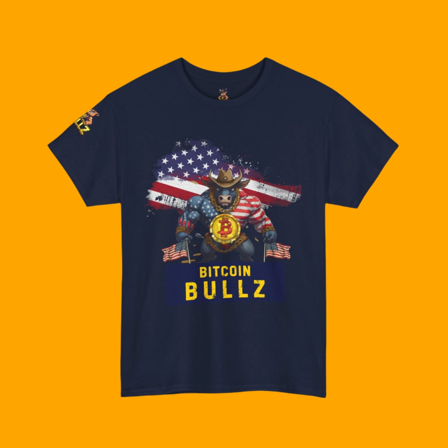🚀 Bitcoin Bullz™ Viral Patriotic Crypto Tee Independence Day – Bold USA Graphic for HODLers & Freedom Riders Limited Design (Only 500!)