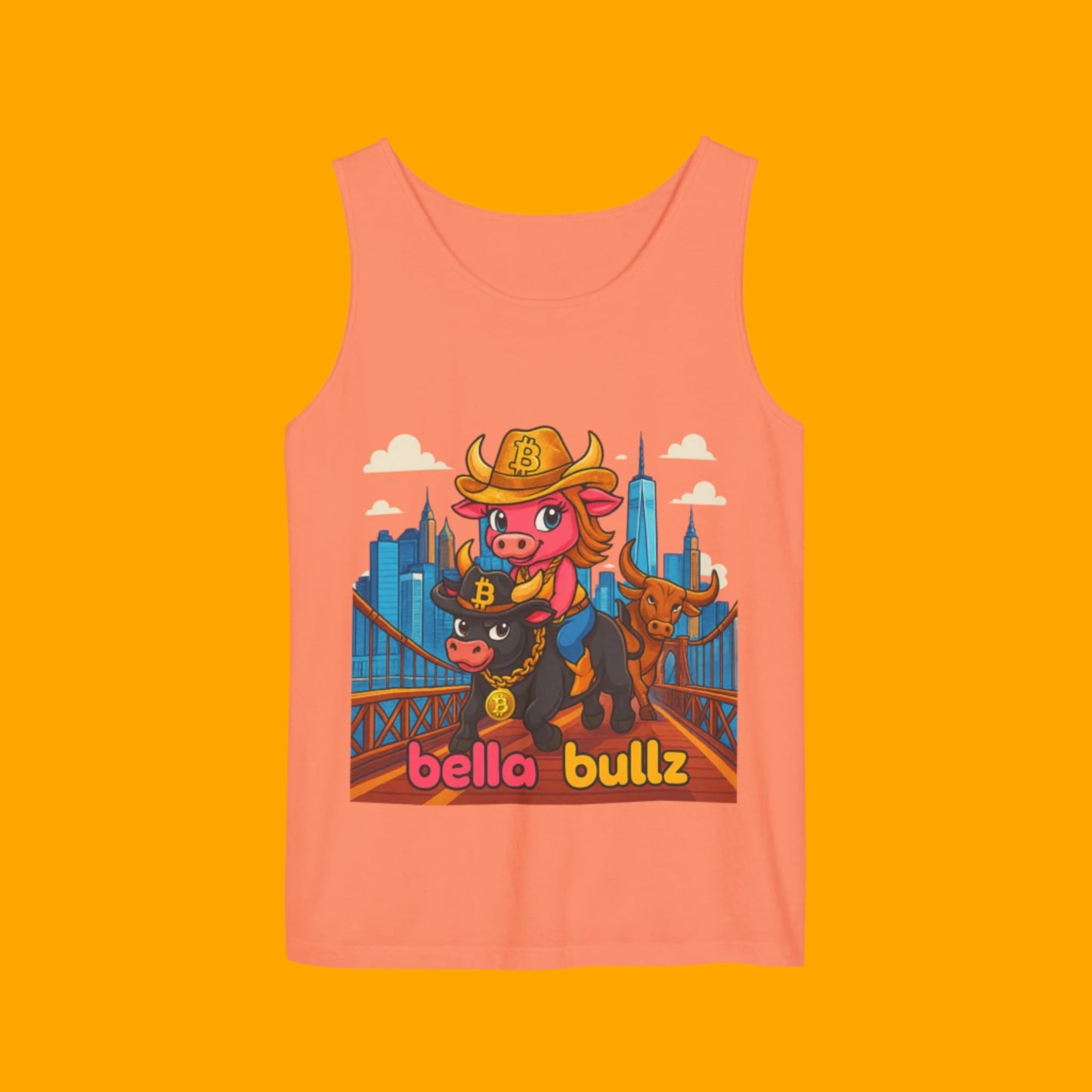 Crypto Cowgirl Graphic Unisex Tank Top - Summer Tee, Bitcoin Beachwear, Limited Edition Unique Design