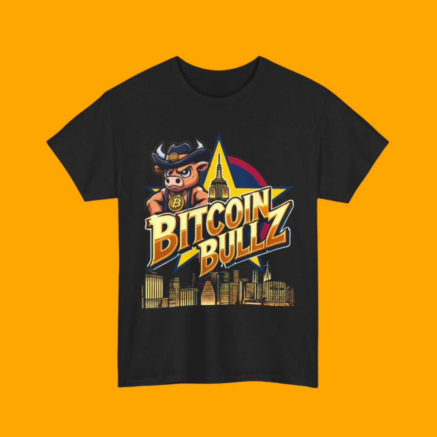 🔥 Bitcoin Bullz™ New York City Crypto Street Tee – Bold USA Design for Bitcoin Bulls & Independence Lovers 🔥
