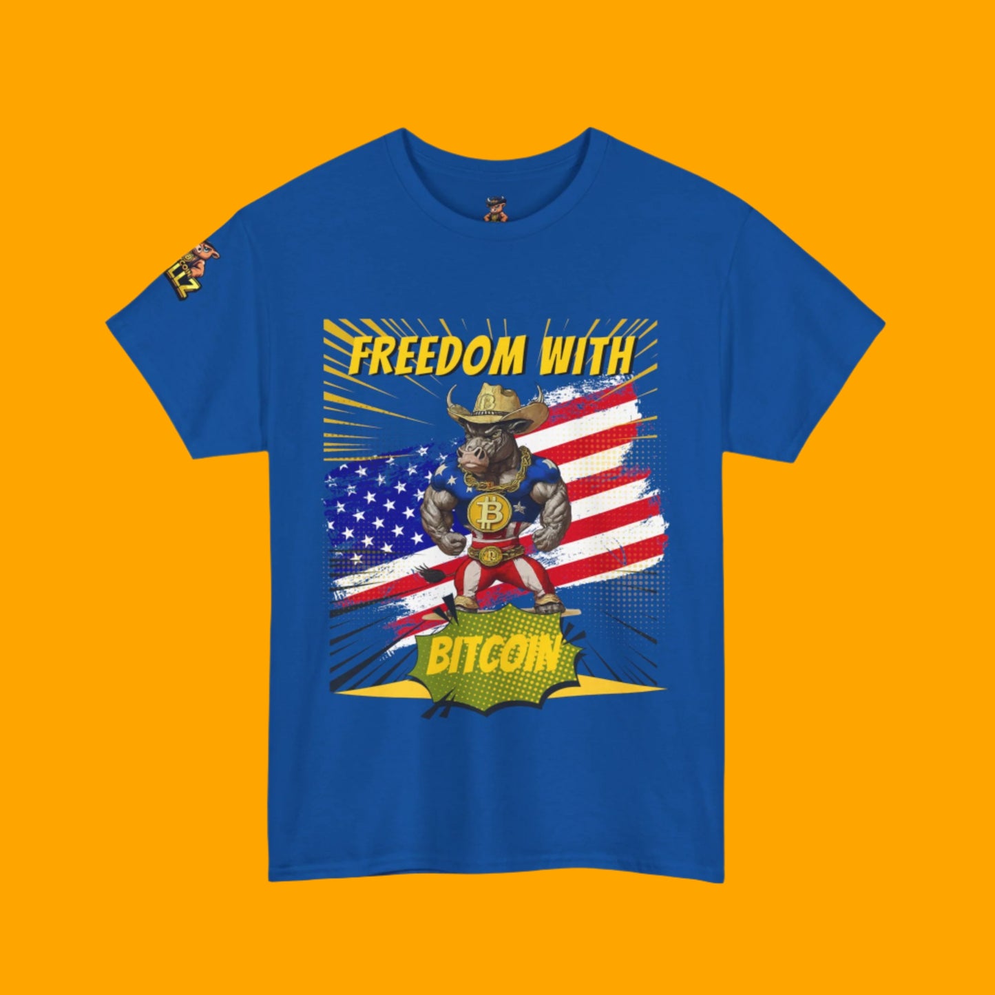 🔥 Bitcoin Bullz™ Limited Patriotic Crypto Tee – Bold American Streetwear for True Bitcoin Believers Exclusive Design (Only 500 Available!) 🔥