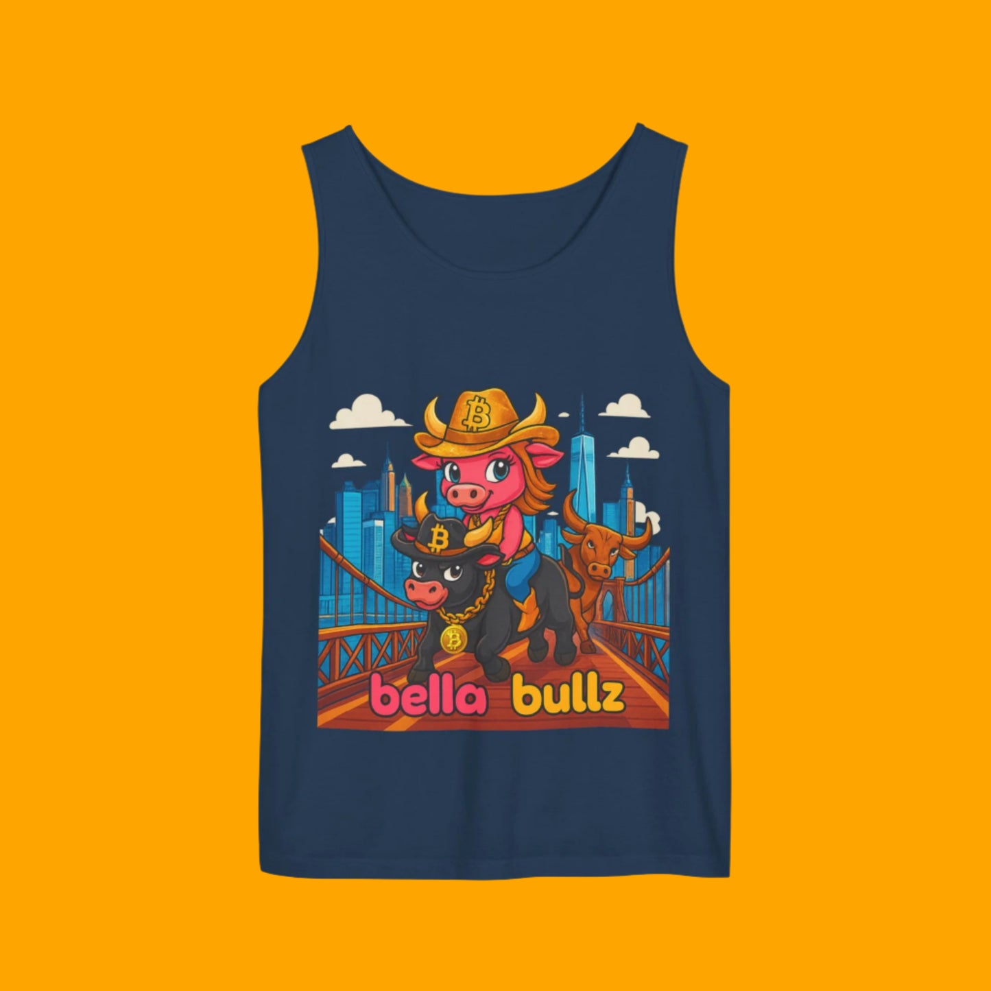 Crypto Cowgirl Graphic Unisex Tank Top - Summer Tee, Bitcoin Beachwear, Limited Edition Unique Design