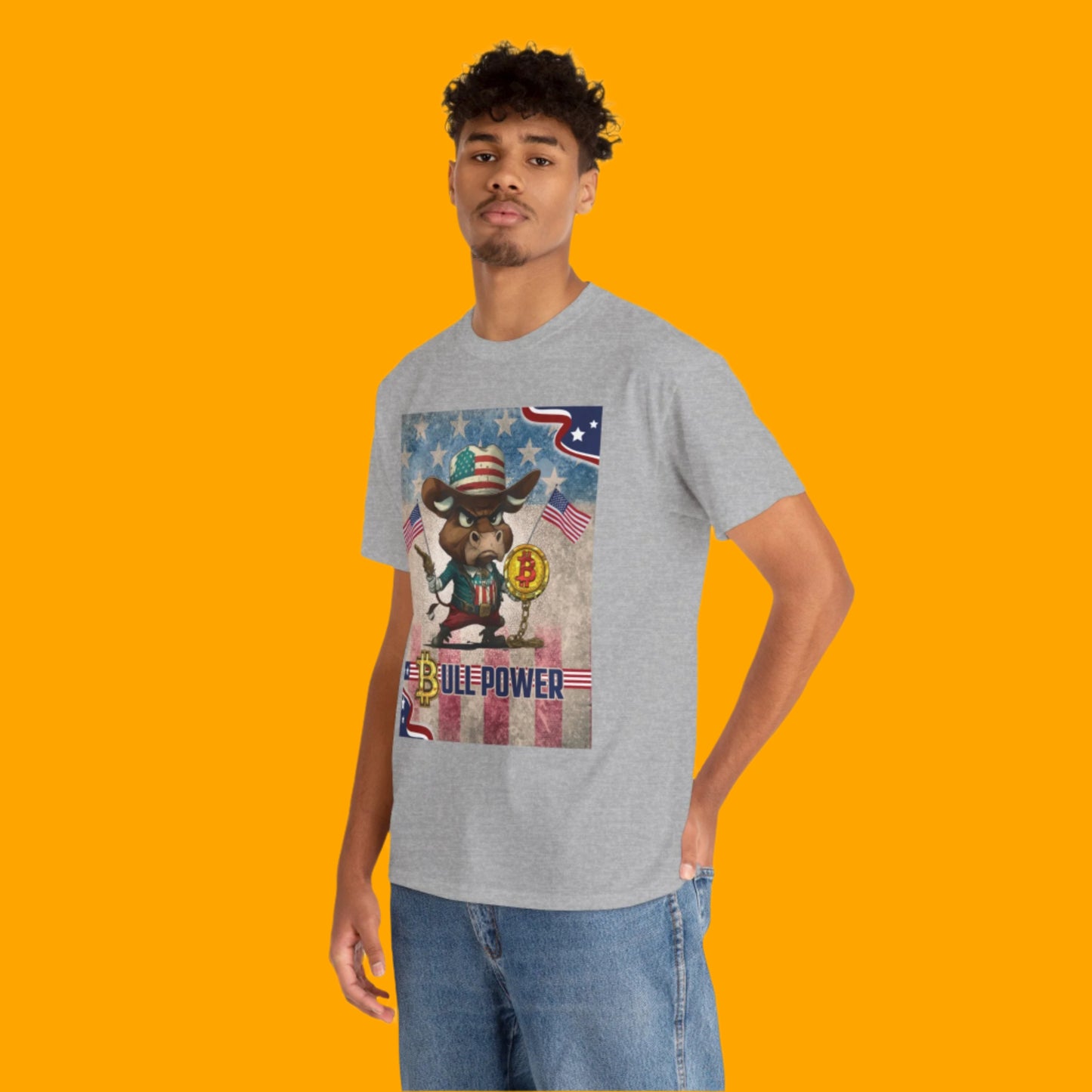 Bitcoin Bullz™ Graphic Athleisure Patriot Tee – Lightweight Crypto Streetwear for Viral HODL Crew Crypto Bitcoin Passion