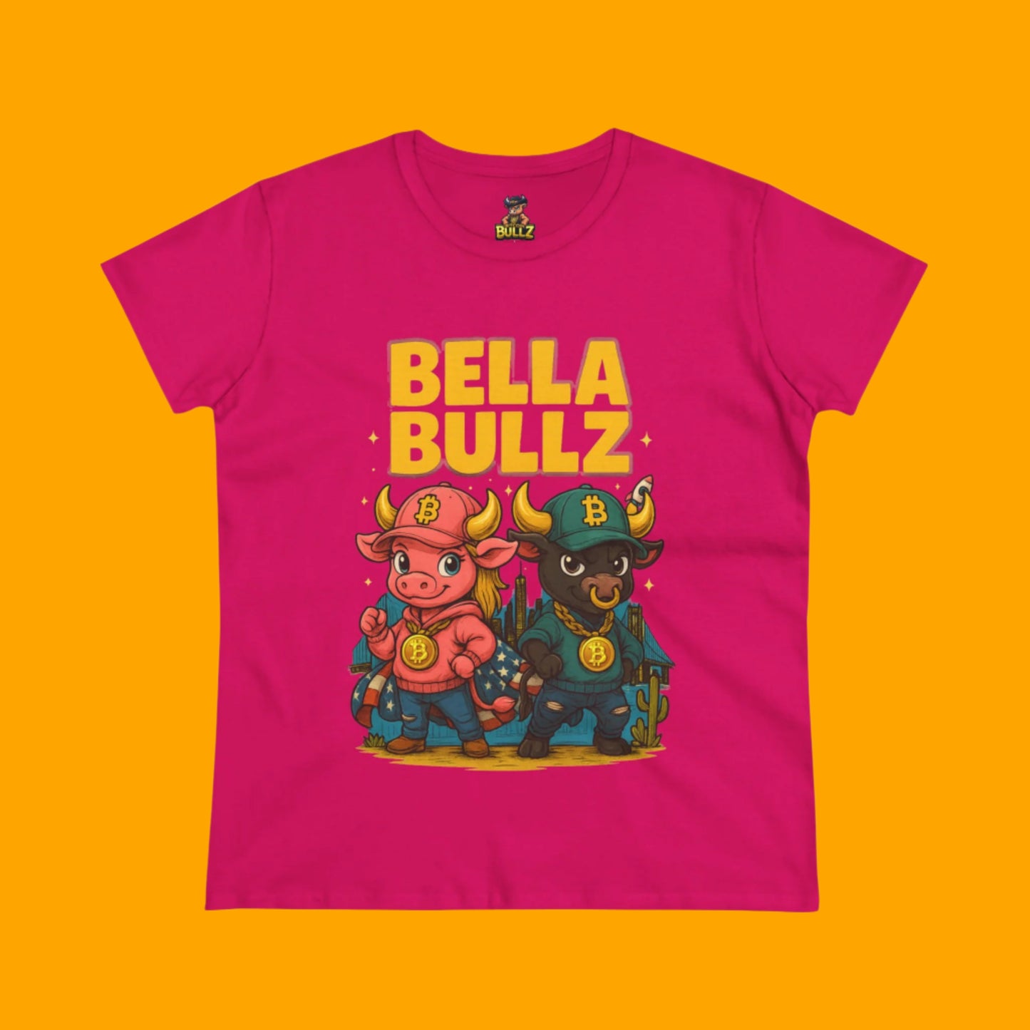 Bella Bullz Women's Cotton Tee - Fun Graphic Tee for Cow Lovers, Casual Wear, Birthday Gifts, Farmhouse Style, Trendy Apparel
