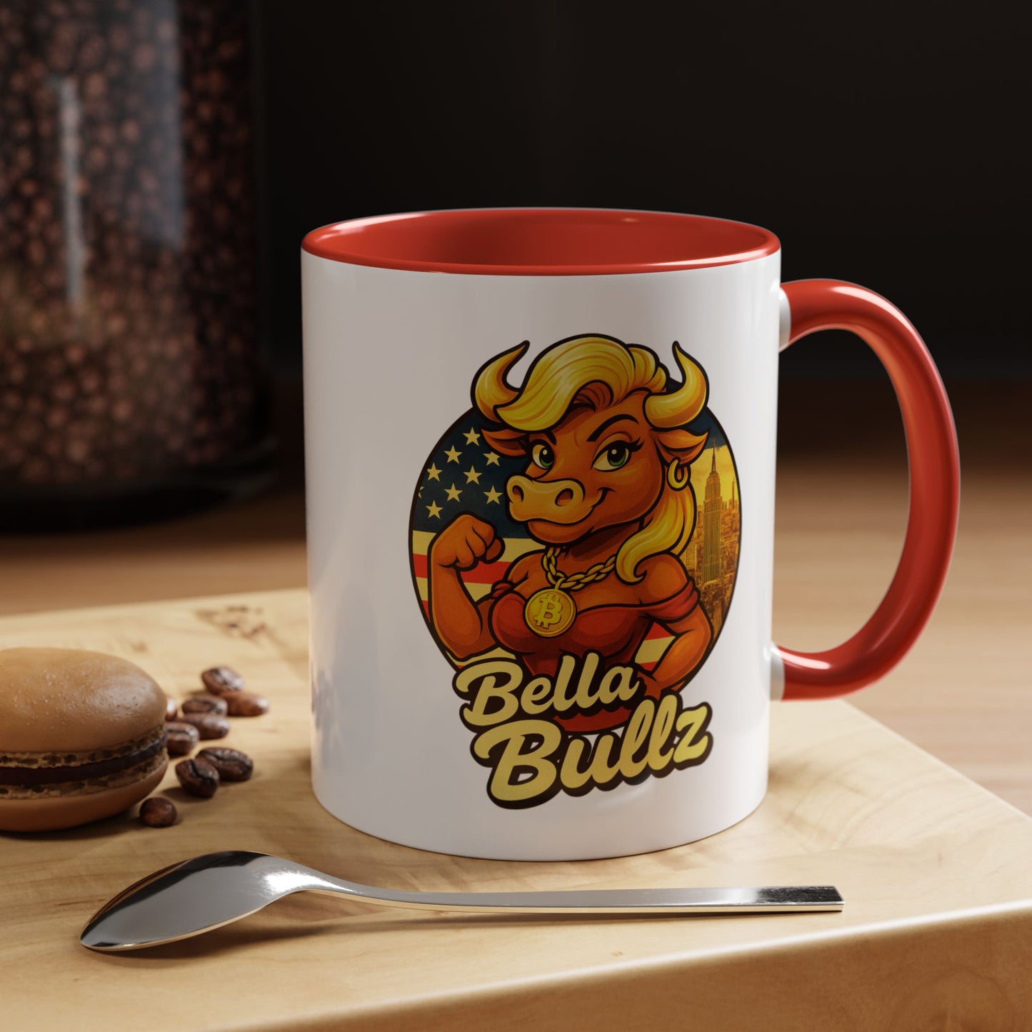 Bella Bullz Accent Coffee Mug - Fun Animal Mug for Crypto Lovers, Unique Gift Idea Limited Edition MugsOffice Coffee Cup