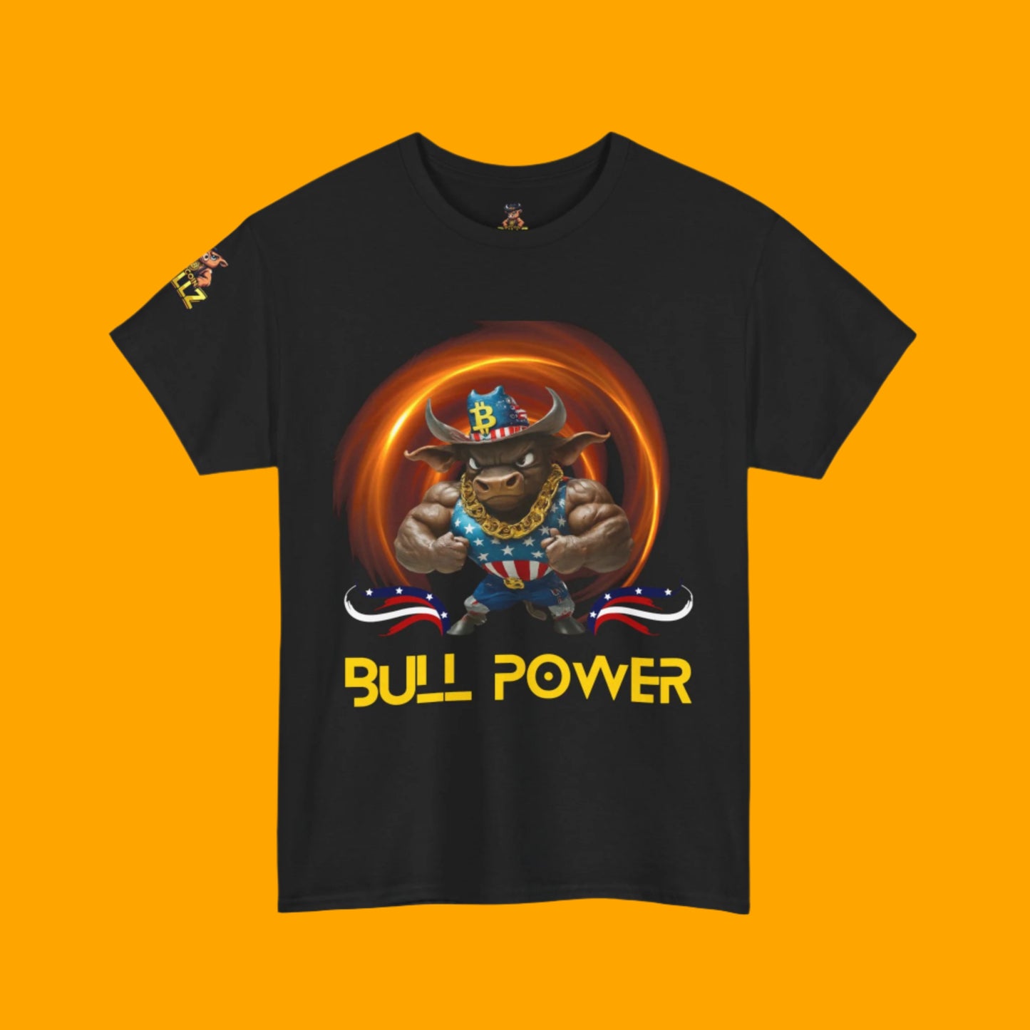 Bitcoin Bullz™ Crypto Freedom Tee – Patriot Style Meets Outdoor Streetwear Independence Day Crypto Bulls