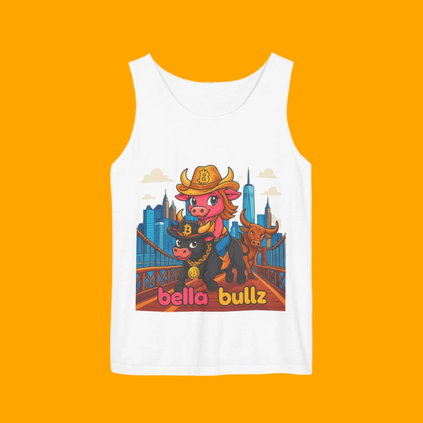 Crypto Cowgirl Graphic Unisex Tank Top - Summer Tee, Bitcoin Beachwear, Limited Edition Unique Design