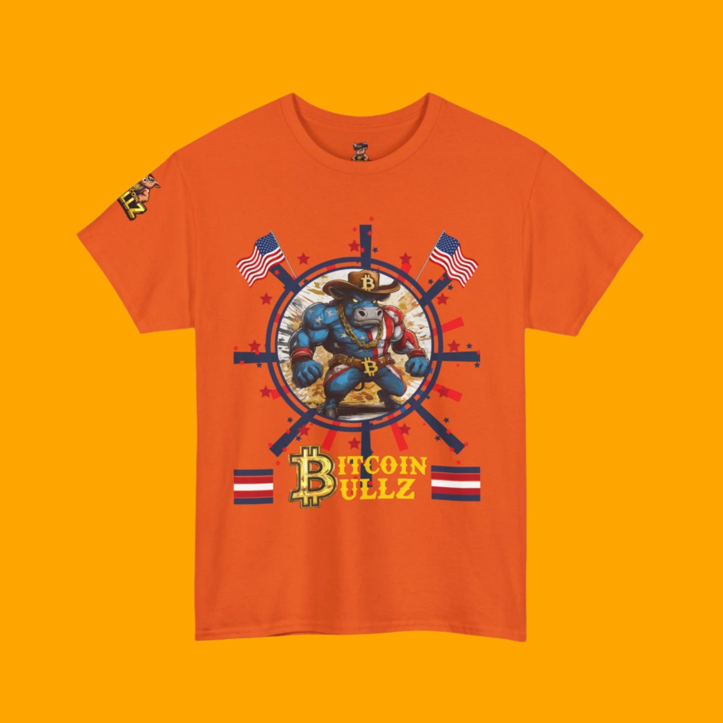 Bitcoin Bullz™ Limited Patriotic Crypto Tee – Bold American Streetwear 4th of July Freedom Clothing True Bitcoin Believers (Only 500 Available!)