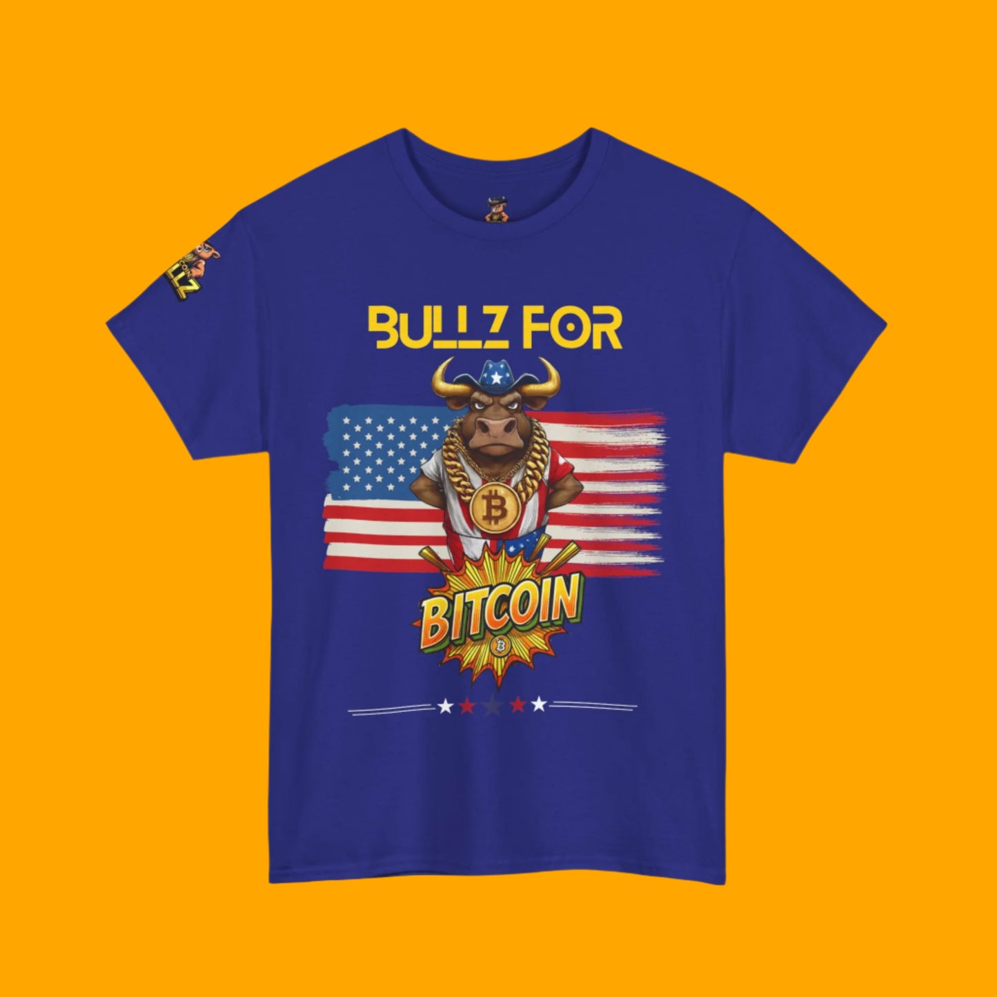 🔥 Bitcoin Bullz™ Patriotic Crypto Street Tee – Bold USA Design for Bitcoin Bulls & Independence Day Lovers 🔥