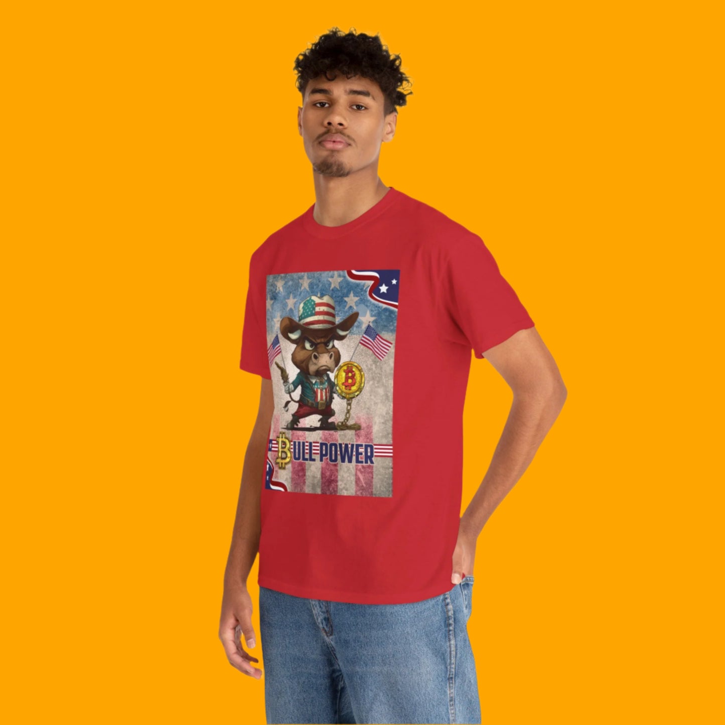 Bitcoin Bullz™ Graphic Athleisure Patriot Tee – Lightweight Crypto Streetwear for Viral HODL Crew Crypto Bitcoin Passion