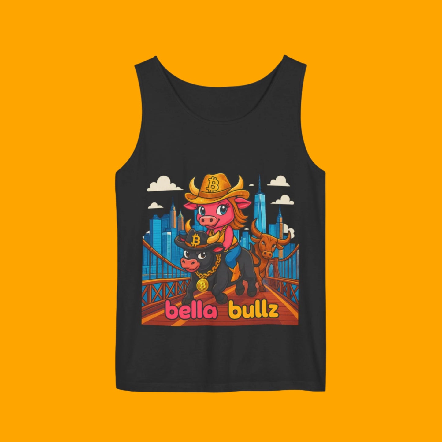 Crypto Cowgirl Graphic Unisex Tank Top - Summer Tee, Bitcoin Beachwear, Limited Edition Unique Design