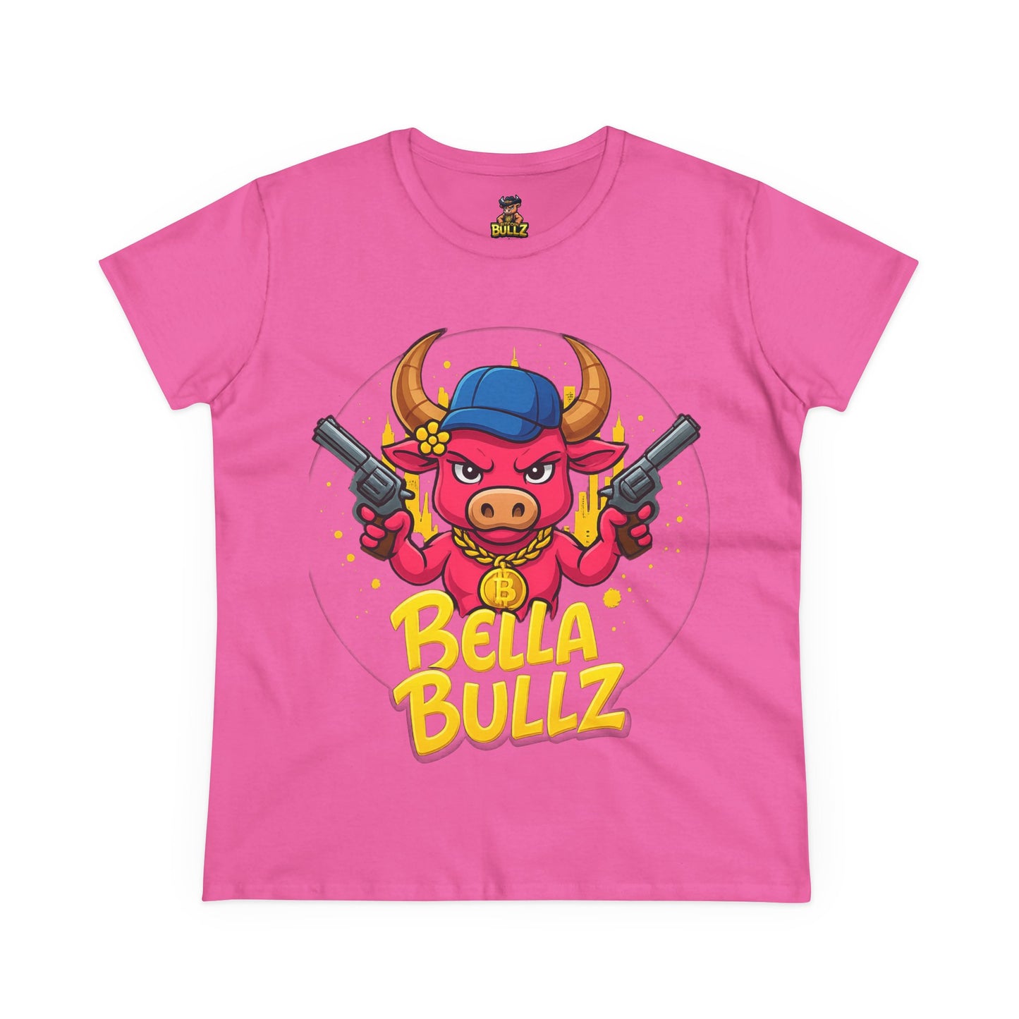 Bella Bullz Graphic Tee, Fun Women's T-Shirt, Casual Streetwear, Gift for Her, Summer Style, Cute Graphic Top