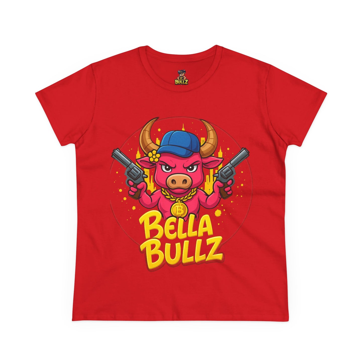 Bella Bullz Graphic Tee, Fun Women's T-Shirt, Casual Streetwear, Gift for Her, Summer Style, Cute Graphic Top