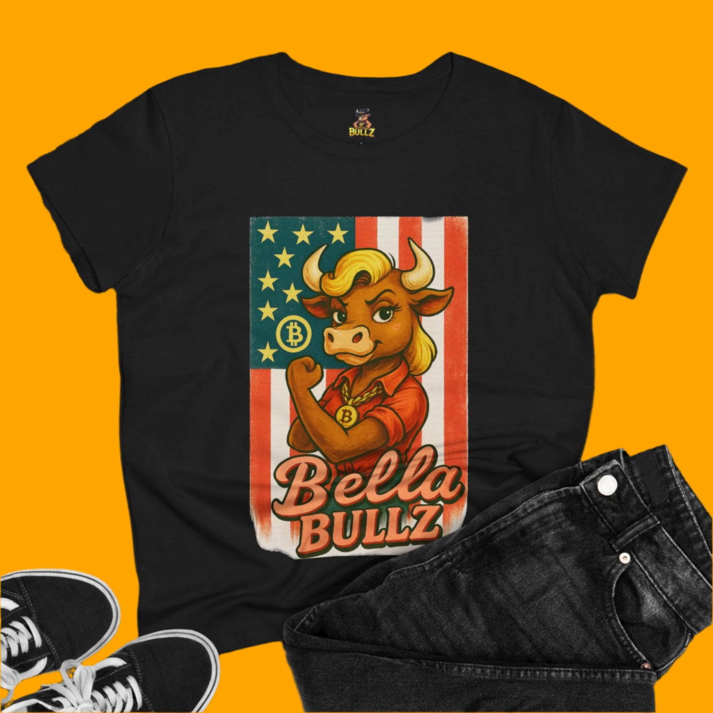 Bella Bullz Women's Graphic Tee Bitcoin Bullz Collection Limited Design