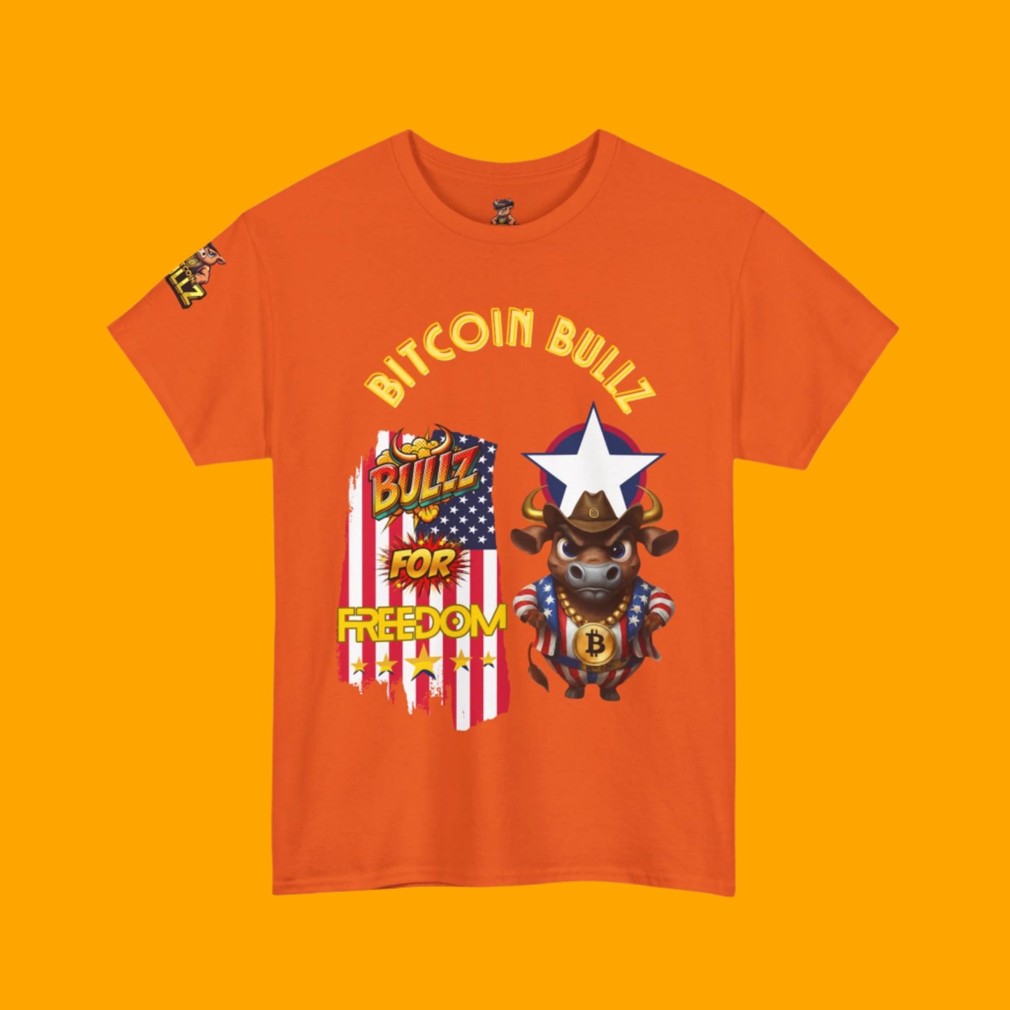 Bitcoin Bullz™ Viral Patriotic Crypto Street Tee Limited Pieces– Bold USA Design for Bitcoin Bulls & Independence Lovers Crypto Passion for July 4th🔥