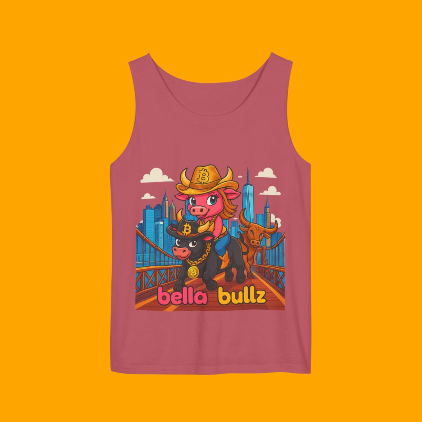 Crypto Cowgirl Graphic Unisex Tank Top - Summer Tee, Bitcoin Beachwear, Limited Edition Unique Design