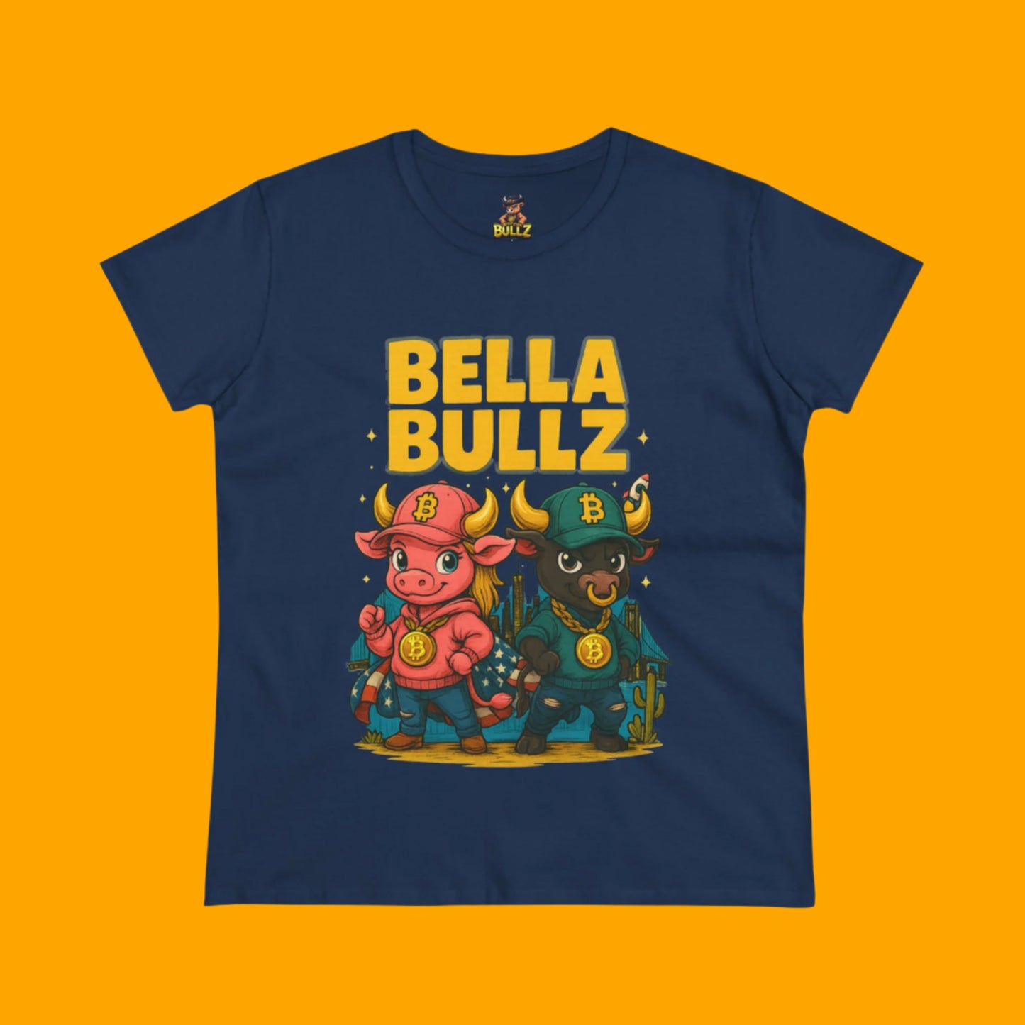 Bella Bullz Women's Cotton Tee - Fun Graphic Tee for Cow Lovers, Casual Wear, Birthday Gifts, Farmhouse Style, Trendy Apparel