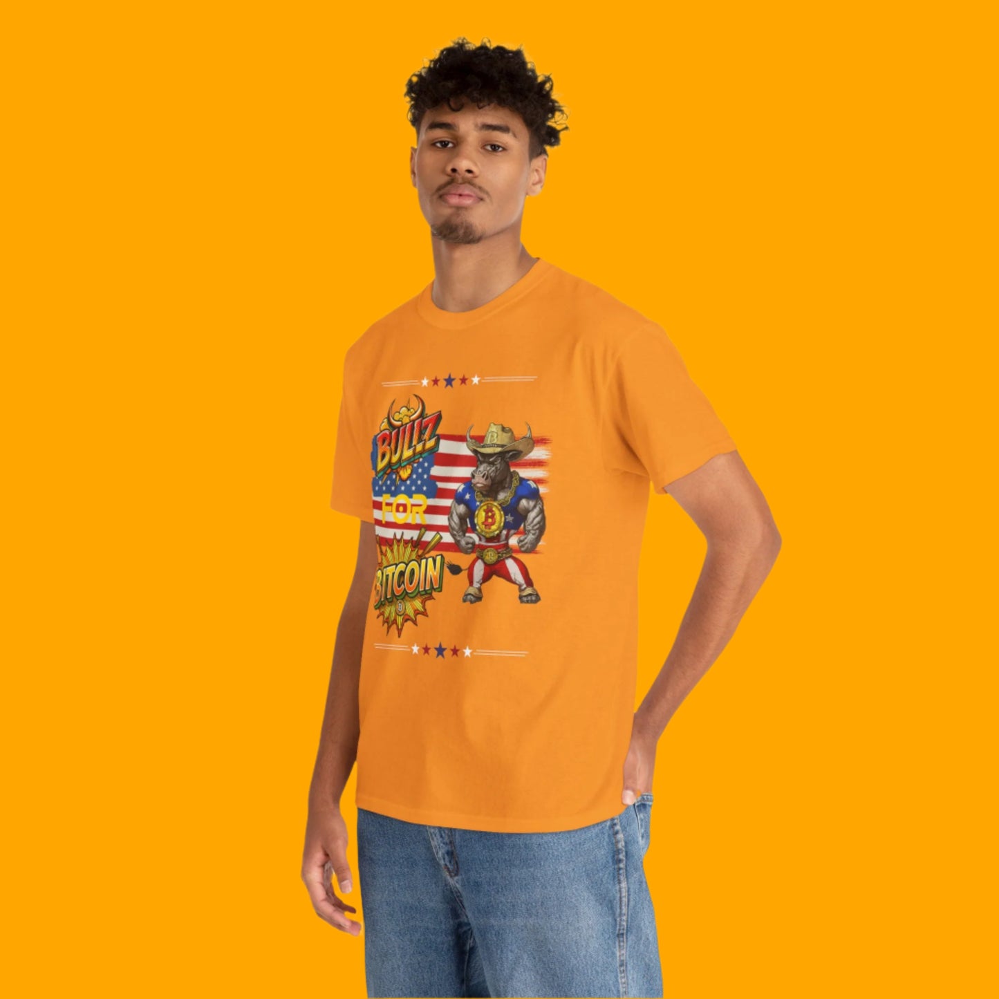 🔥 Bitcoin Bullz™ Patriotic Crypto Street Tee – Bold USA Design for Bitcoin Bulls & Independence Lovers Mens Stylish T-Shirt 🔥