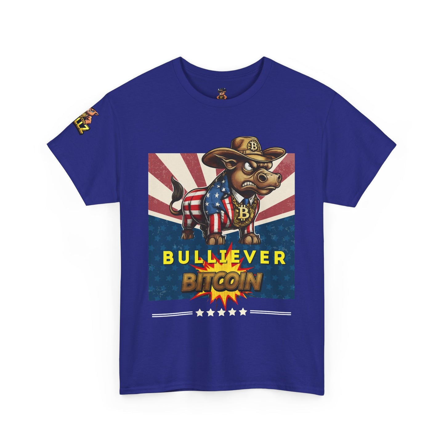 🔥 Bitcoin Bullz™ Patriotic Crypto Street Tee – Bold USA Design for Bitcoin "Bullievers" & Independence July4th Lovers 🔥