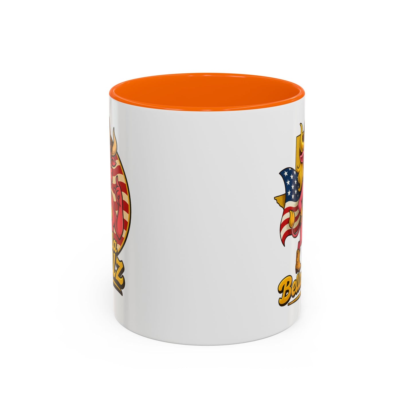 Crypto Lovers Accent Coffee Mug with Bella Bullz Design | Unique Gift for Cowgirls, American Pride Mug, BBQ Gatherings, Home Decor