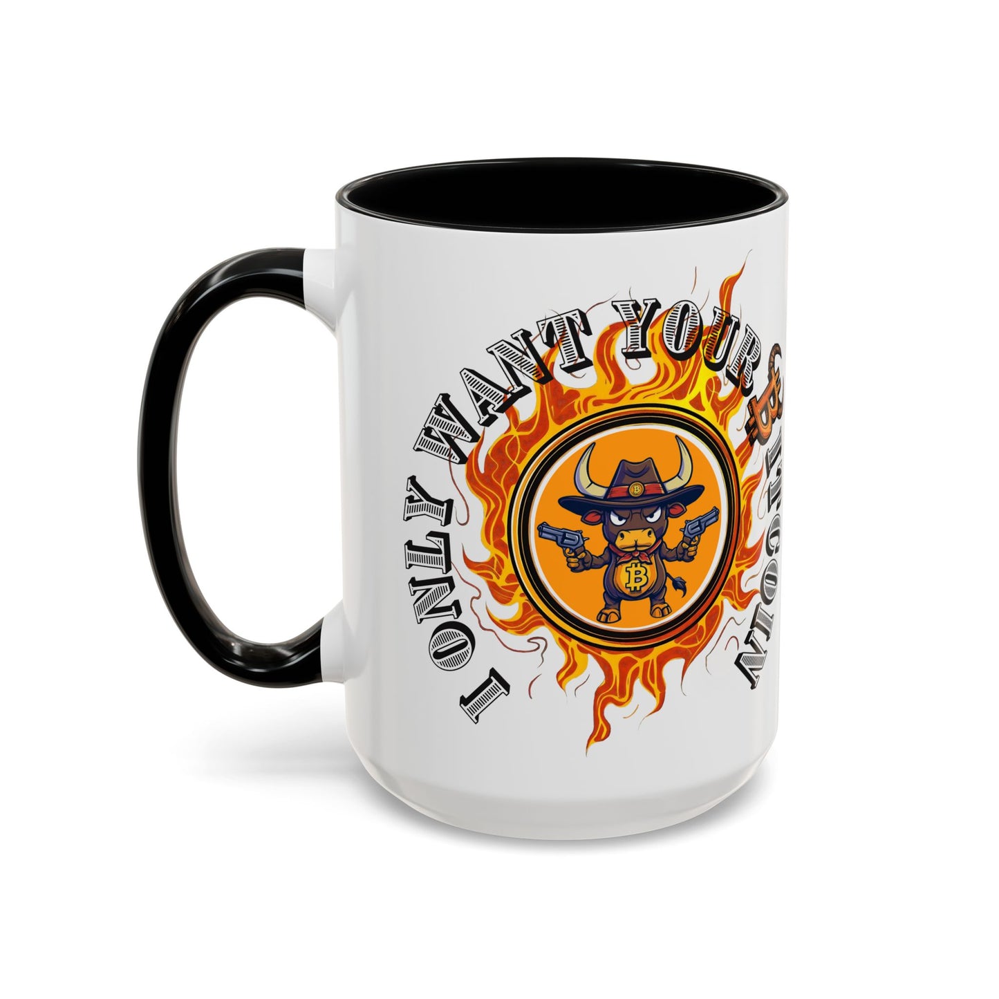 Bitcoin Bull Accent Coffee Mug - Perfect Gift for Crypto Lovers, Unique Mug for Bitcoin Enthusiasts, Cool Coffee Cup for Home or Office