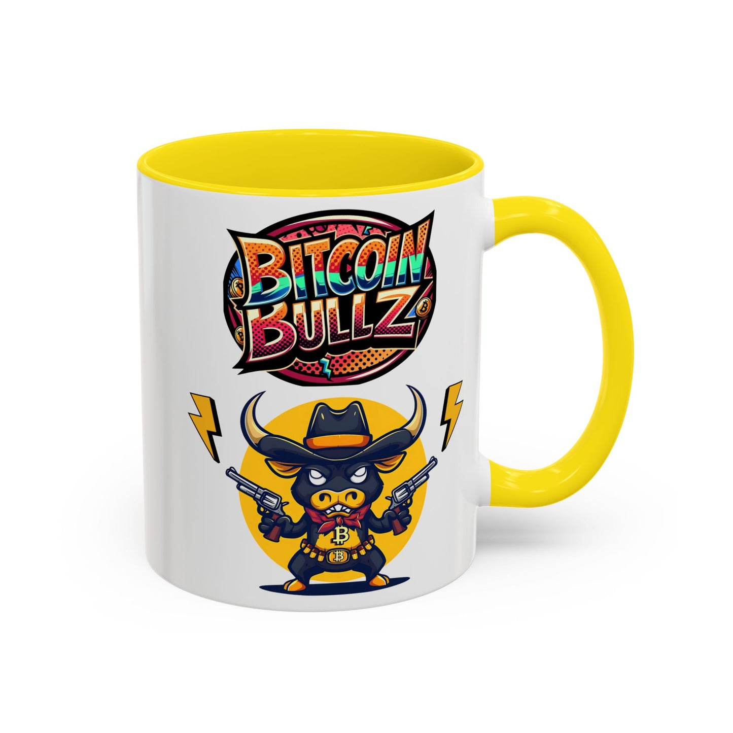 Bitcoin Bull Accent Coffee Mug - Perfect Gift for Crypto Lovers, Unique Mug for Bitcoin Enthusiasts, Cool Coffee Cup for Home or Office