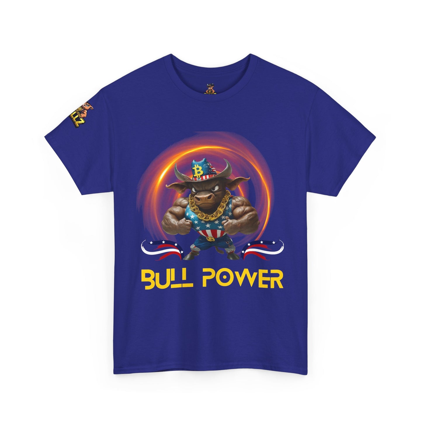 Bitcoin Bullz™ Crypto Freedom Tee – Patriot Style Meets Outdoor Streetwear Independence Day Crypto Bulls