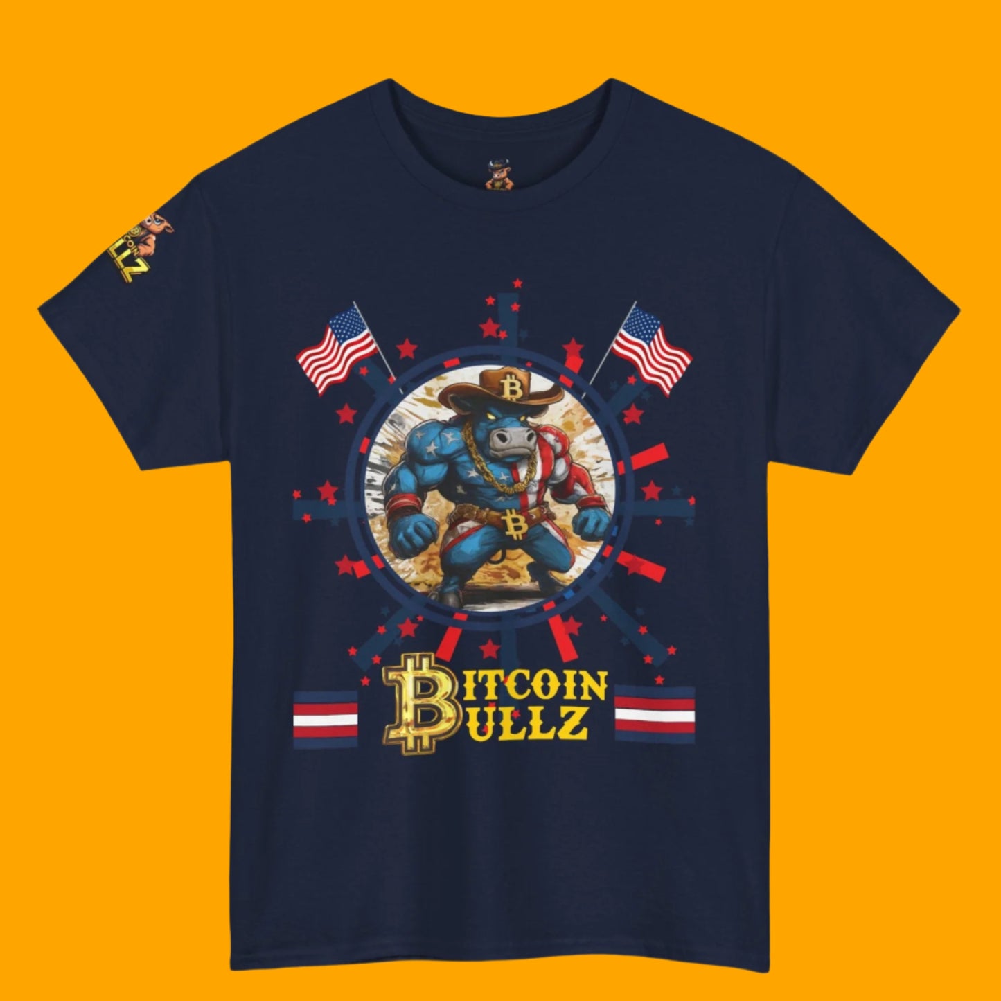 Bitcoin Bullz™ Limited Patriotic Crypto Tee – Bold American Streetwear 4th of July Freedom Clothing True Bitcoin Believers (Only 500 Available!)