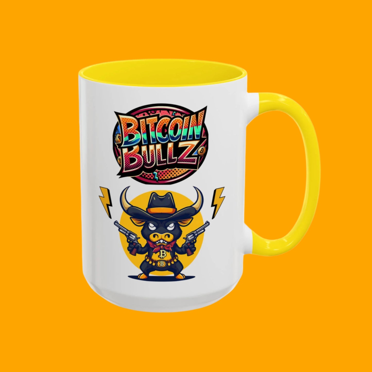Bitcoin Bull Accent Coffee Mug - Perfect Gift for Crypto Lovers, Unique Mug for Bitcoin Enthusiasts, Cool Coffee Cup for Home or Office