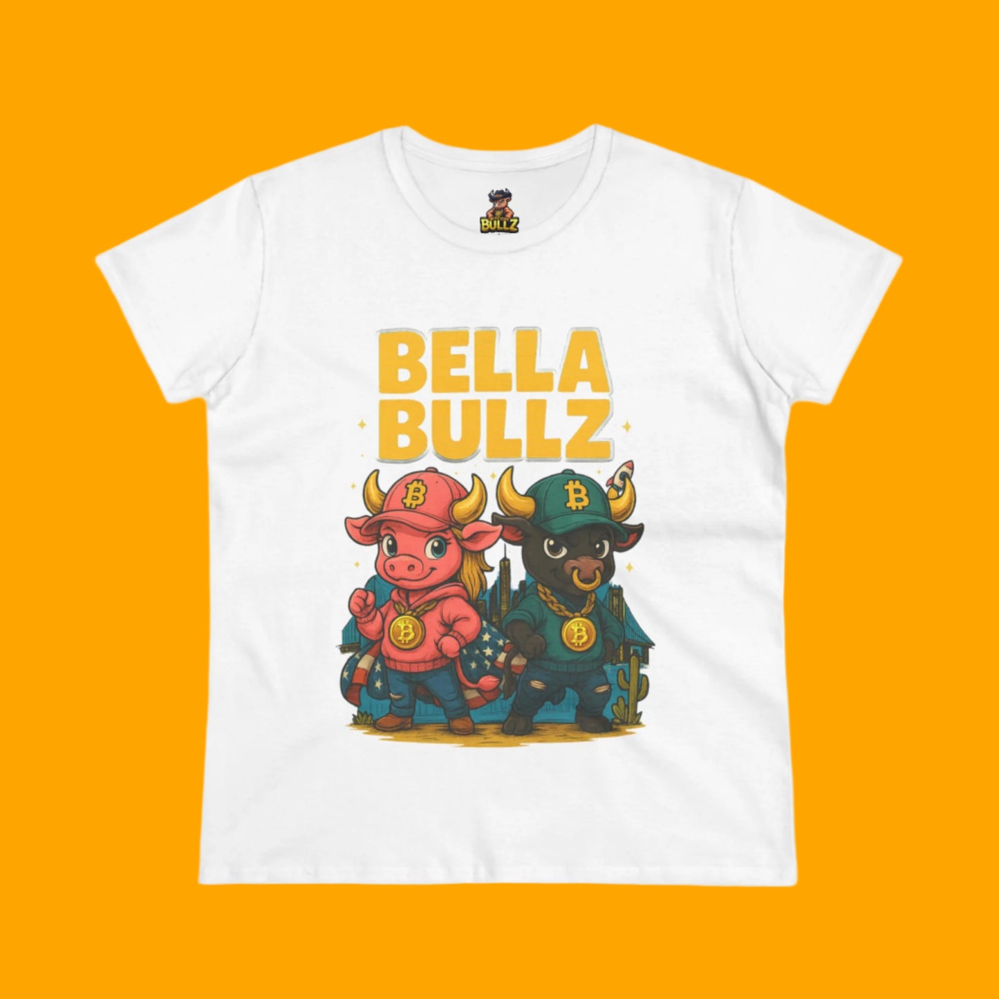 Bella Bullz Women's Cotton Tee - Fun Graphic Tee for Cow Lovers, Casual Wear, Birthday Gifts, Farmhouse Style, Trendy Apparel