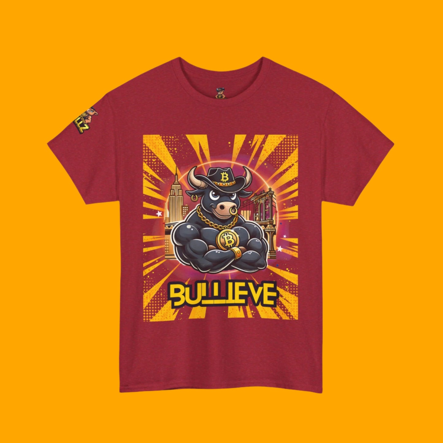 🔥 Bitcoin Bullz™ Brooklyn New York Crypto Street Tee – Bold Design for Bitcoin Bulls & Independence Lovers Limited Edition 500 Pieces Only 🔥