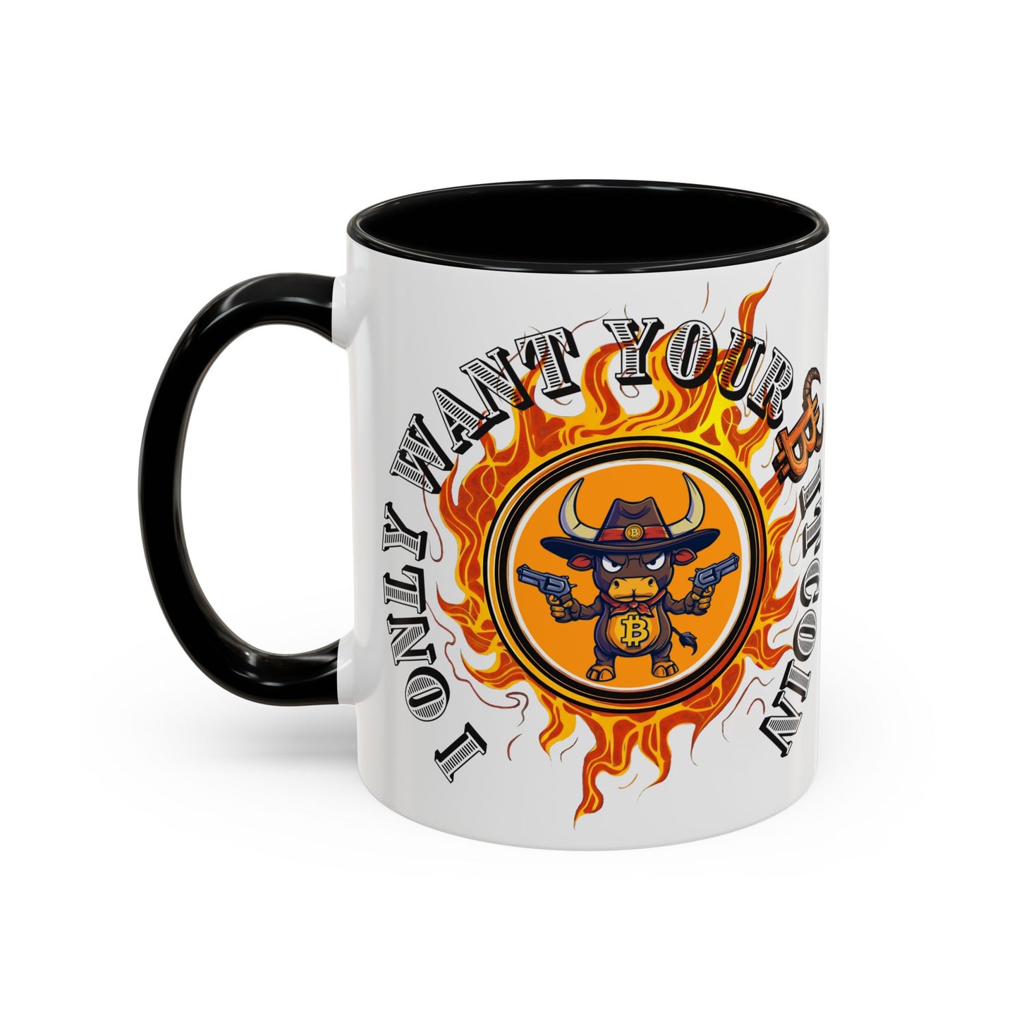 Bitcoin Bull Accent Coffee Mug - Perfect Gift for Crypto Lovers, Unique Mug for Bitcoin Enthusiasts, Cool Coffee Cup for Home or Office