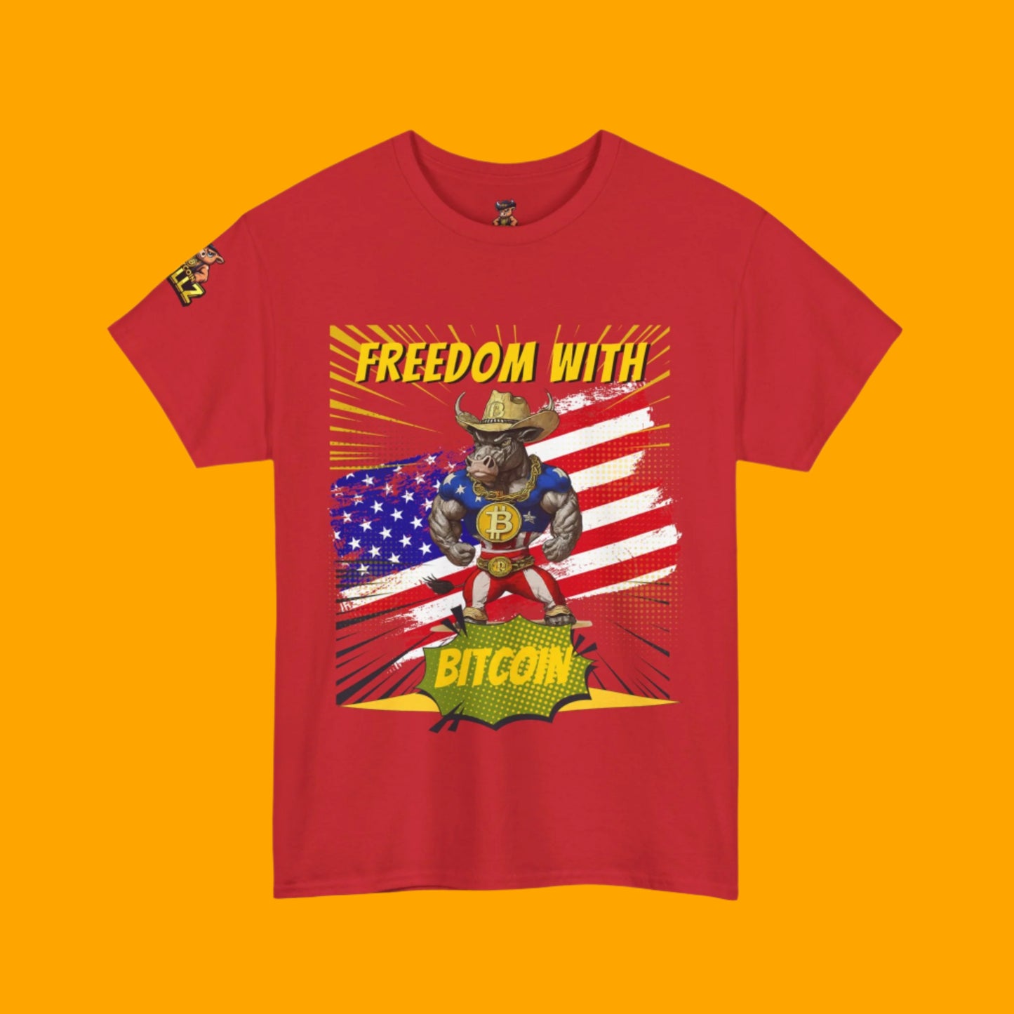 🔥 Bitcoin Bullz™ Limited Patriotic Crypto Tee – Bold American Streetwear for True Bitcoin Believers Exclusive Design (Only 500 Available!) 🔥