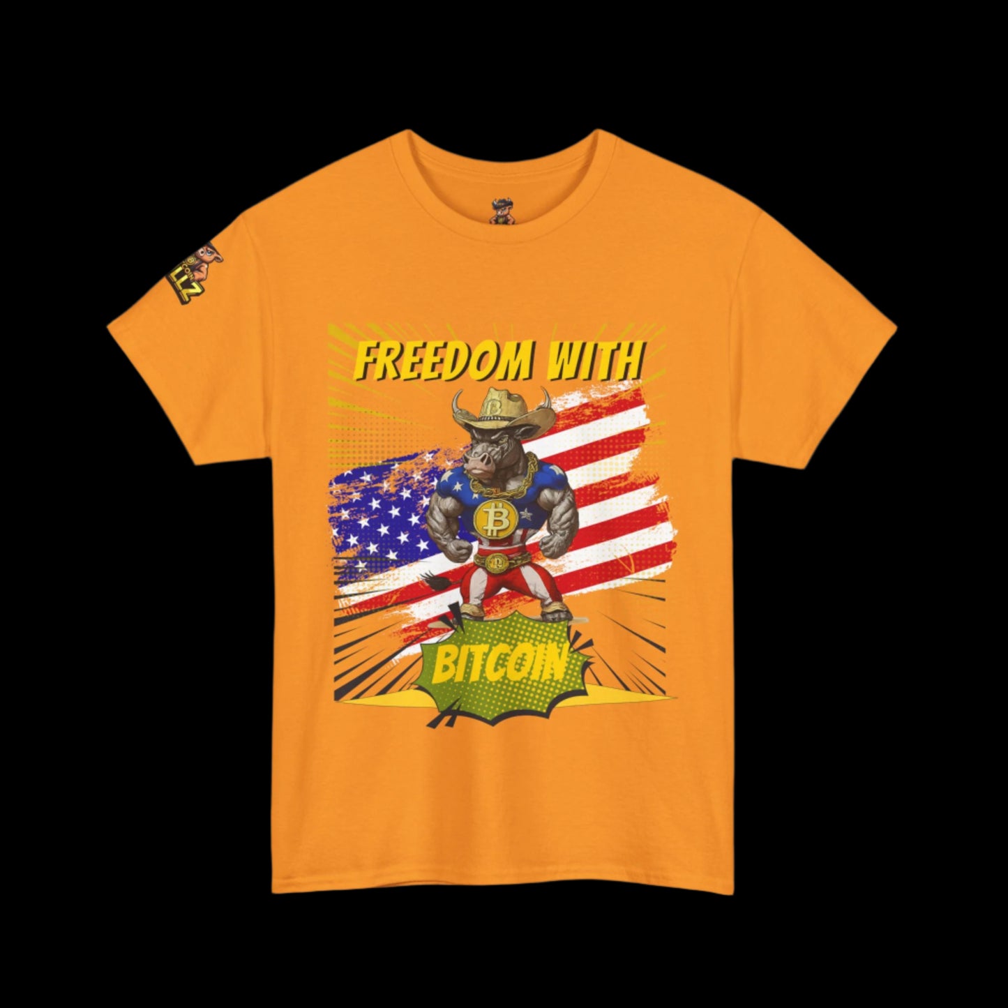 🔥 Bitcoin Bullz™ Limited Patriotic Crypto Tee – Bold American Streetwear for True Bitcoin Believers Exclusive Design (Only 500 Available!) 🔥