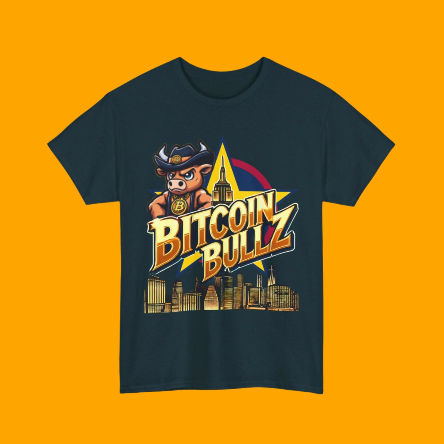 🔥 Bitcoin Bullz™ New York City Crypto Street Tee – Bold USA Design for Bitcoin Bulls & Independence Lovers 🔥