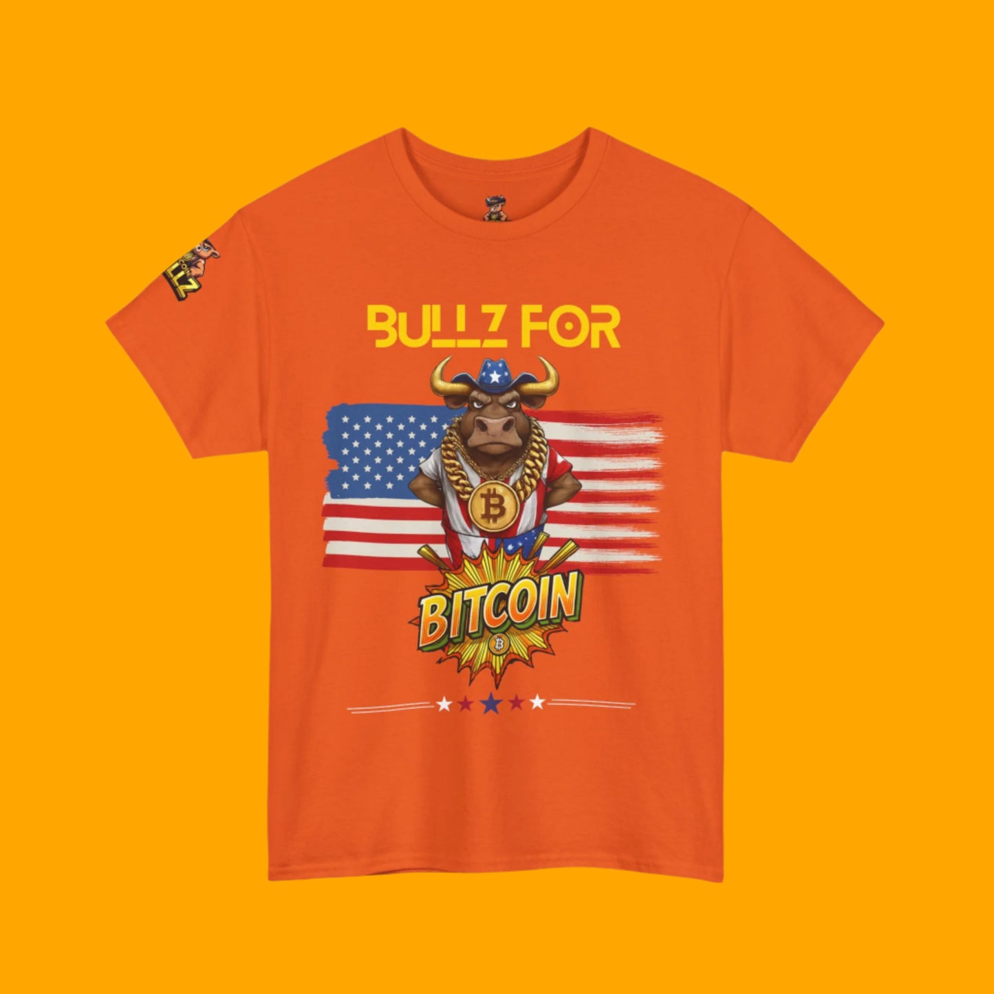 🔥 Bitcoin Bullz™ Patriotic Crypto Street Tee – Bold USA Design for Bitcoin Bulls & Independence Day Lovers 🔥