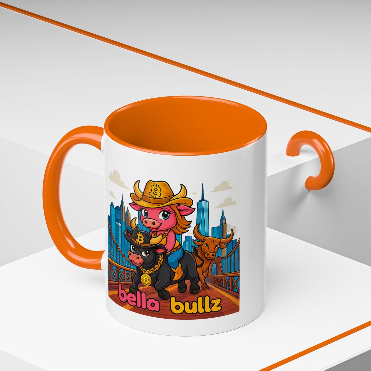Crypto Women Accent Coffee Mug - Fun Animal Design, Bitcoin Home Decor for Coffee Lovers