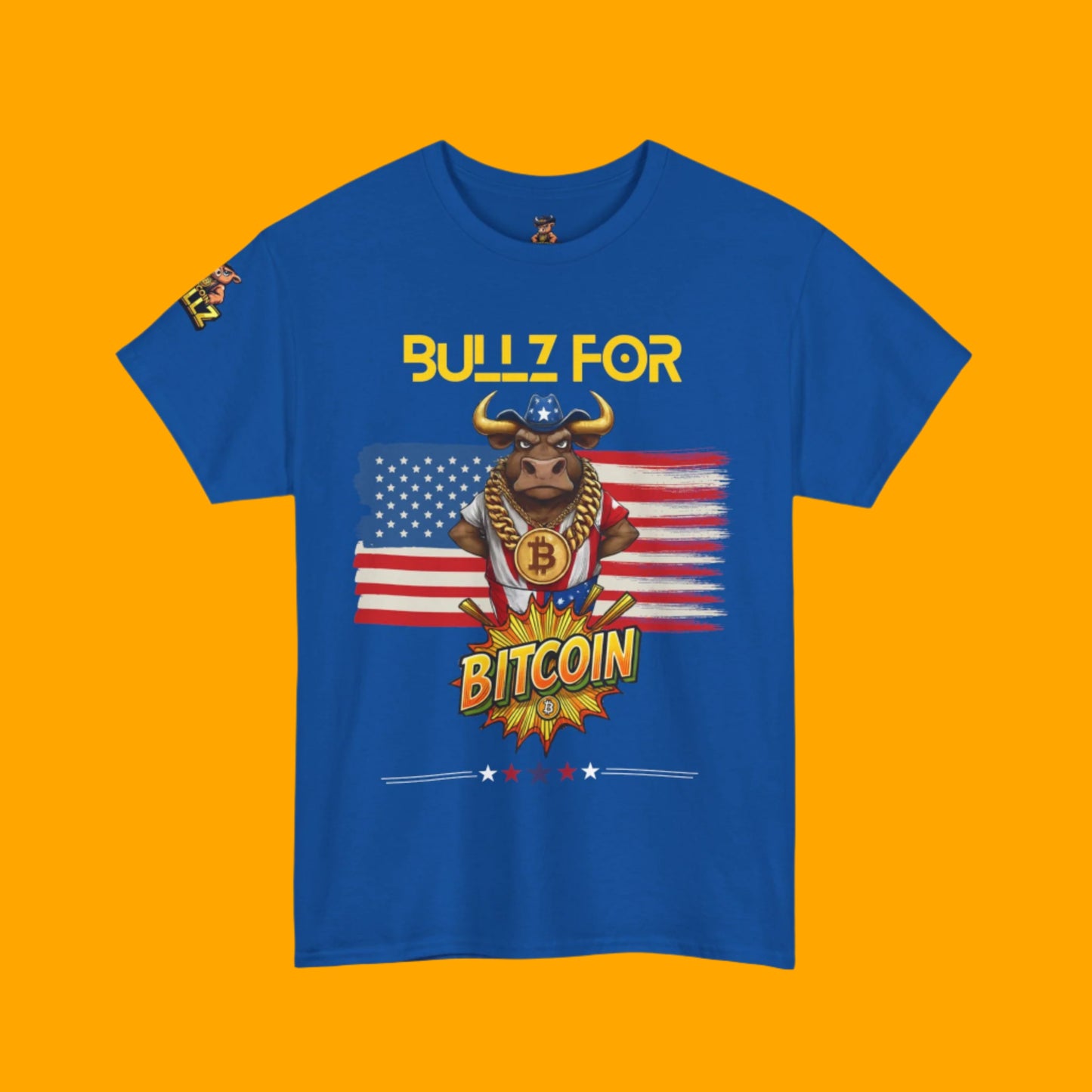 🔥 Bitcoin Bullz™ Patriotic Crypto Street Tee – Bold USA Design for Bitcoin Bulls & Independence Day Lovers 🔥