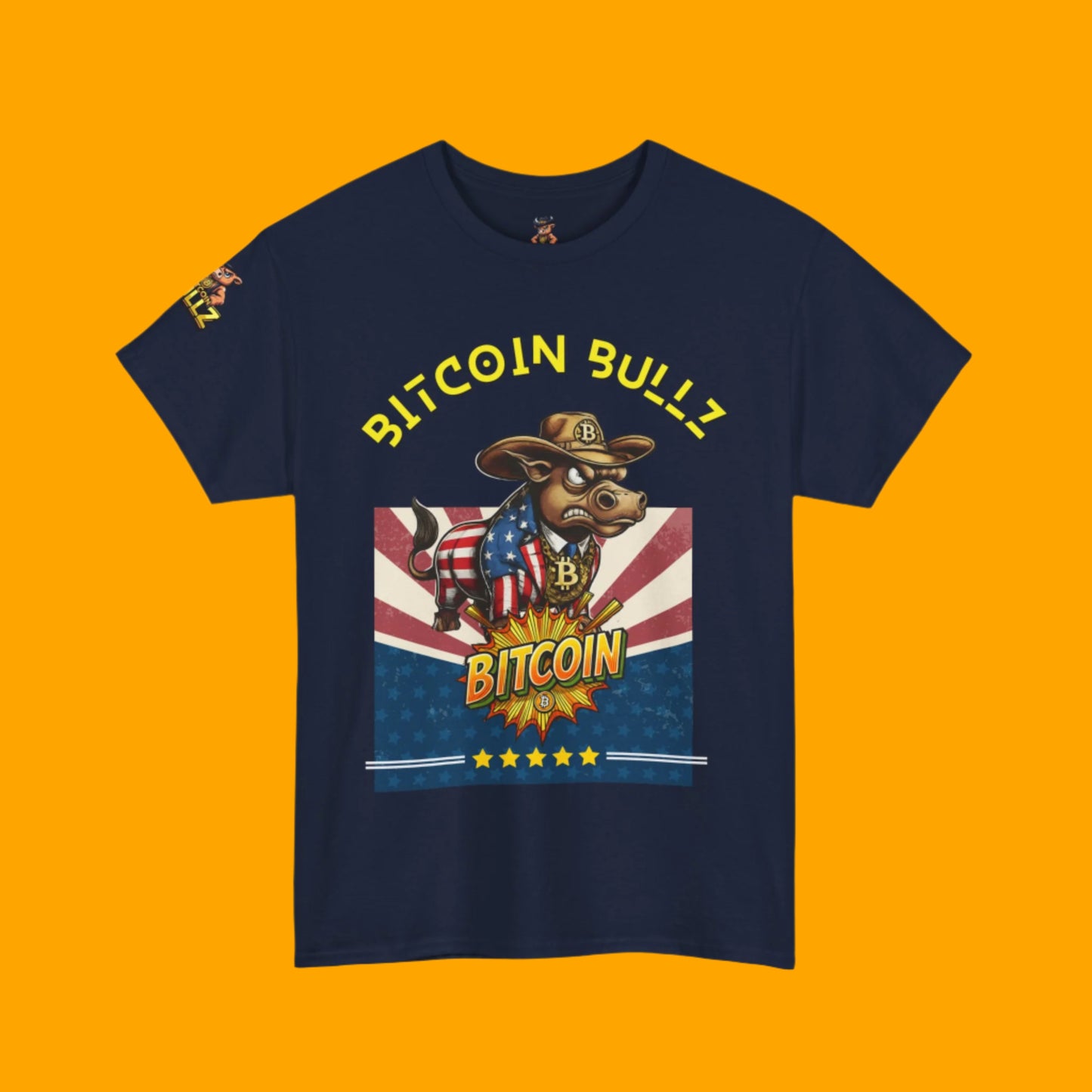 🔥 Bitcoin Bullz™ Limited Patriotic Crypto Tee – Bold American Streetwear for True Bitcoin Believers (Only 500 Available!) 🔥