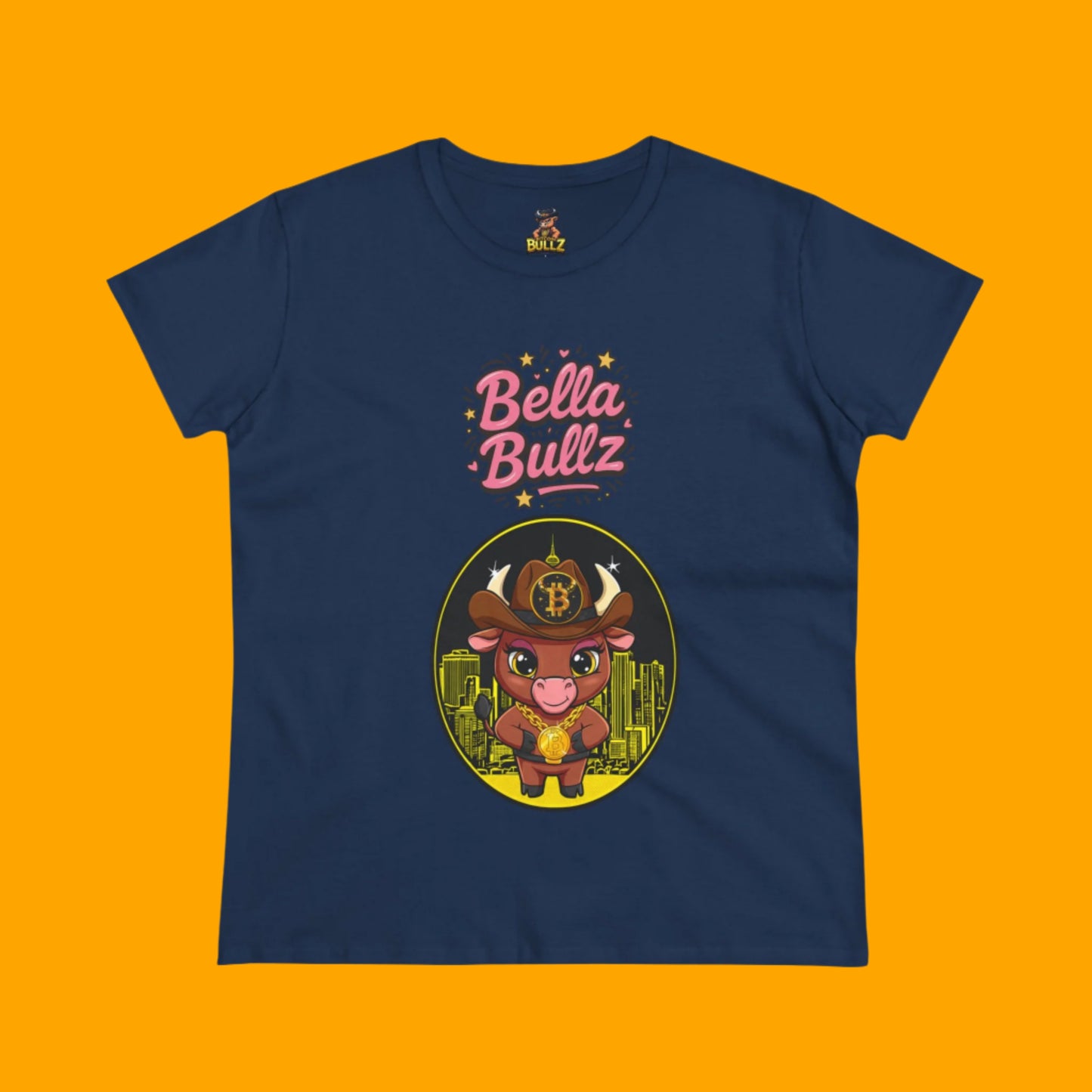 Cute Graphic Tee, Bella Bitcoin Bullz T-Shirt, Crypto Animal Quality T-Shirt, Exclusive Design, Gift for Her, Fun