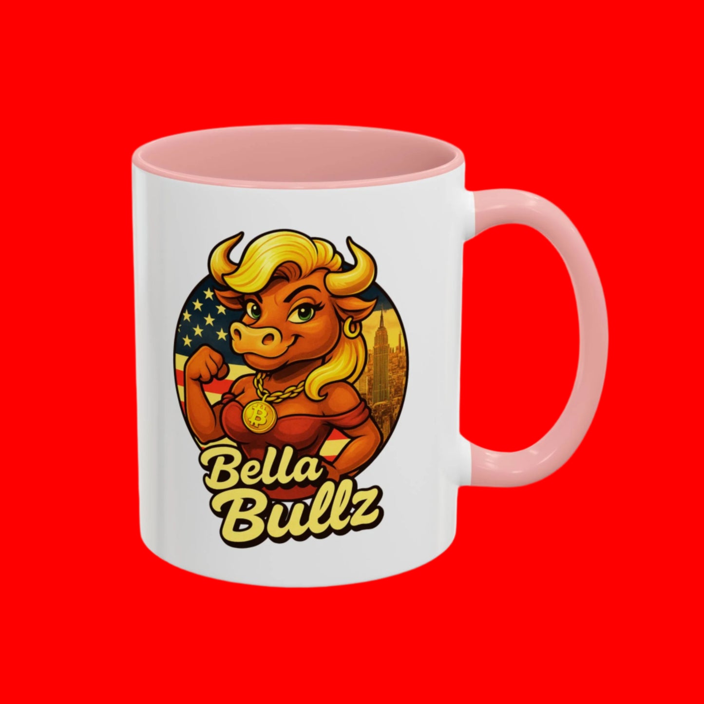Bella Bullz Accent Coffee Mug - Fun Animal Mug for Crypto Lovers, Unique Gift Idea Limited Edition MugsOffice Coffee Cup