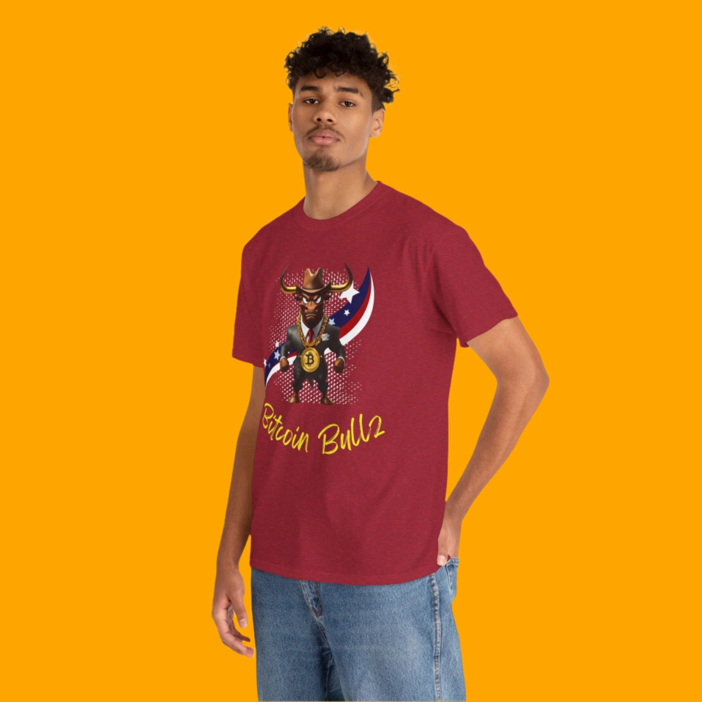🔥 Bitcoin Bullz™ Patriotic Crypto Street Tee – Bold USA Design for Bitcoin Bulls & Independence Lovers 🔥