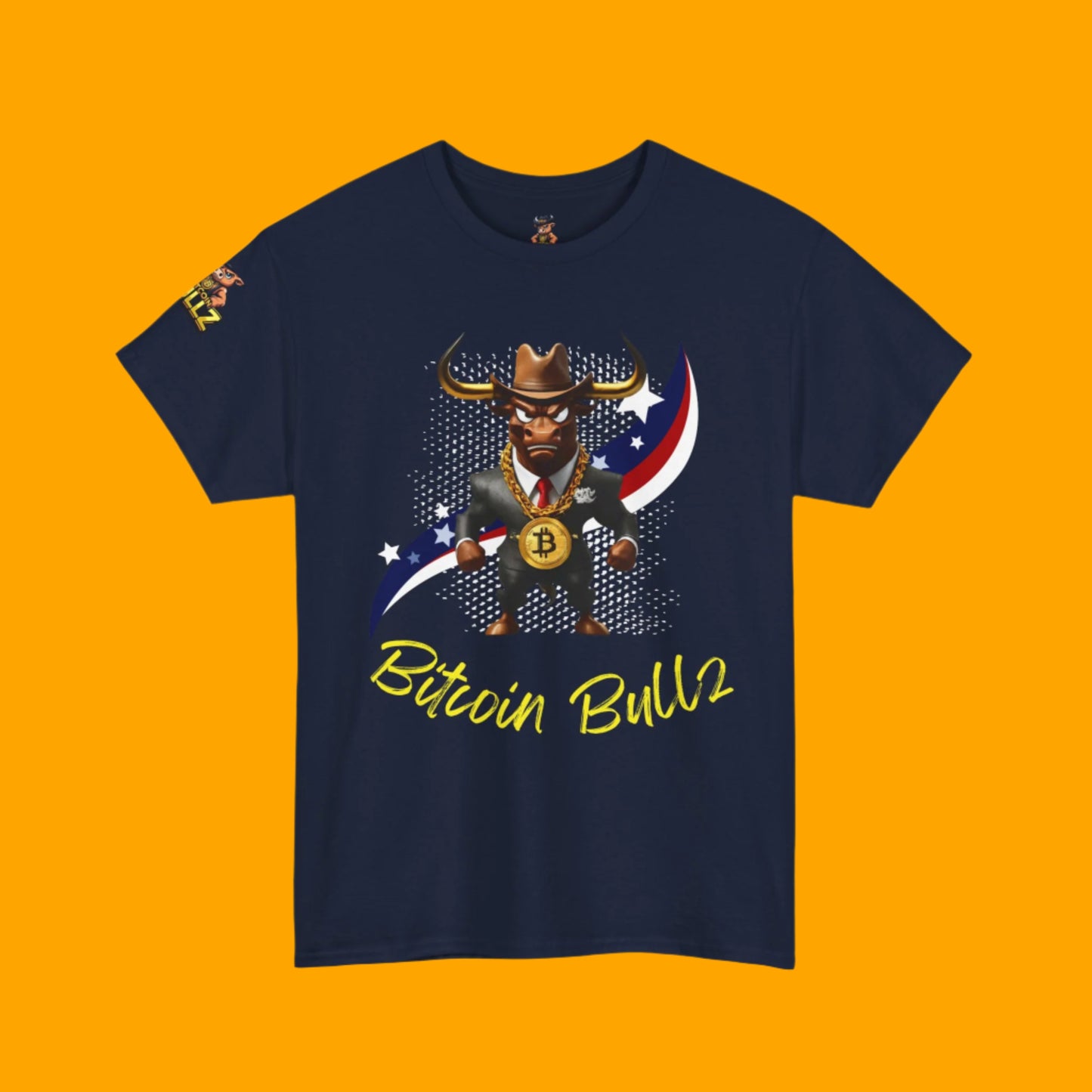 🔥 Bitcoin Bullz™ Patriotic Crypto Street Tee – Bold USA Design for Bitcoin Bulls & Independence Lovers 🔥