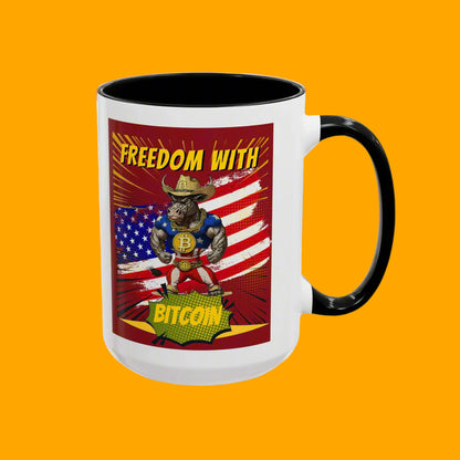🐂 Bitcoin Bullz™ Dual-Sided Power Mug – Limited Drop for Crypto-Driven Coffee Lovers Bitcoin Freedom Theme Independence Day