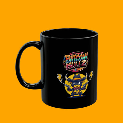 Freedom with Bitcoin Mug - Unique Black Coffee Cup, Gift for Crypto Lovers, Patriotic Drinkware, Perfect for Holidays