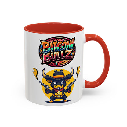 Bitcoin Bull Accent Coffee Mug - Perfect Gift for Crypto Lovers, Unique Mug for Bitcoin Enthusiasts, Cool Coffee Cup for Home or Office