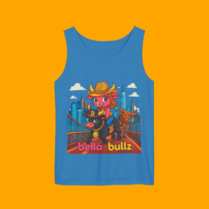 Crypto Cowgirl  Graphic Unisex Tank Top - Summer Tee, Bitcoin Beachwear, Limited Edition Unique Design