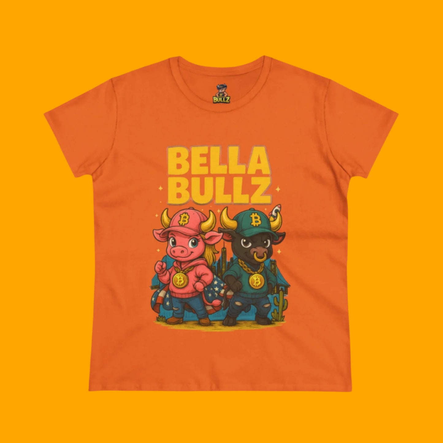 Bella Bullz Women's Cotton Tee - Fun Graphic Tee for Cow Lovers, Casual Wear, Birthday Gifts, Farmhouse Style, Trendy Apparel